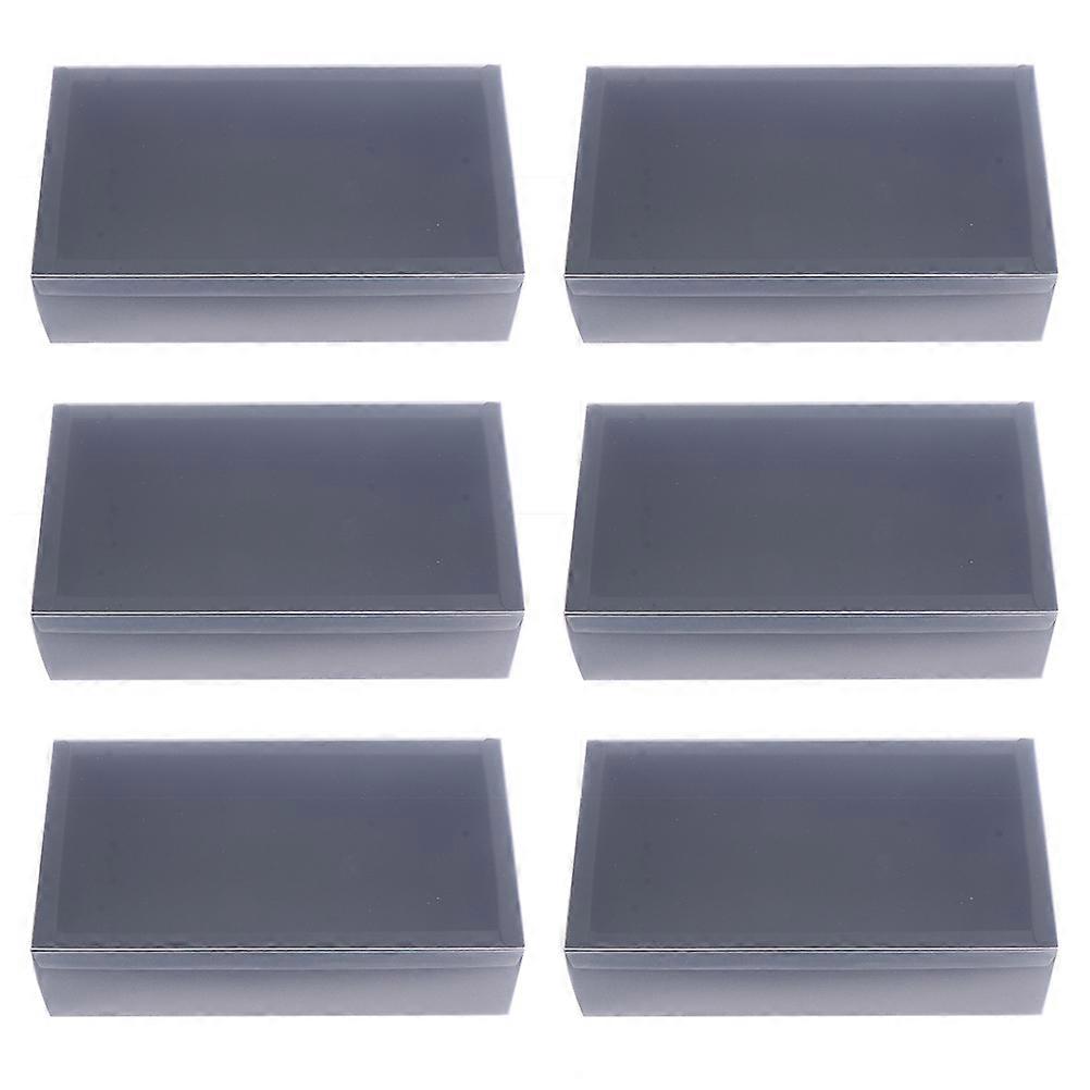 6 Pieces Frosted Black Kraft Paper Drawer Boxes for Storage with Translucent Design 6 pcs