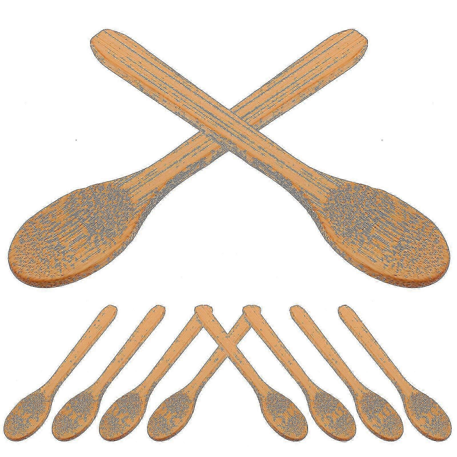 10 pz Mini cucchiai di bambù, piccoli cucchiai di sale, cucchiaini di miele, cucchiai da degustazione per condimento