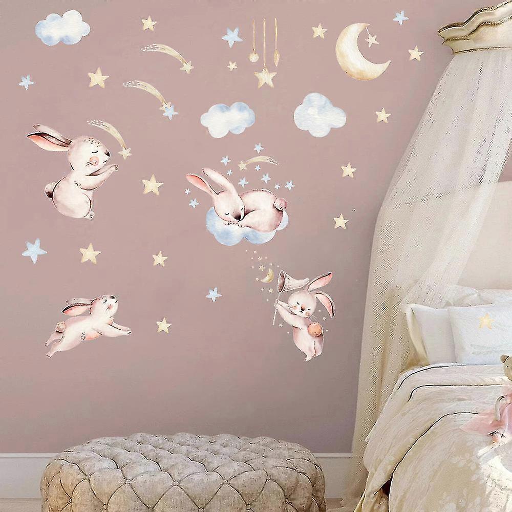 cute bunny rabbit animal removable wallpaper