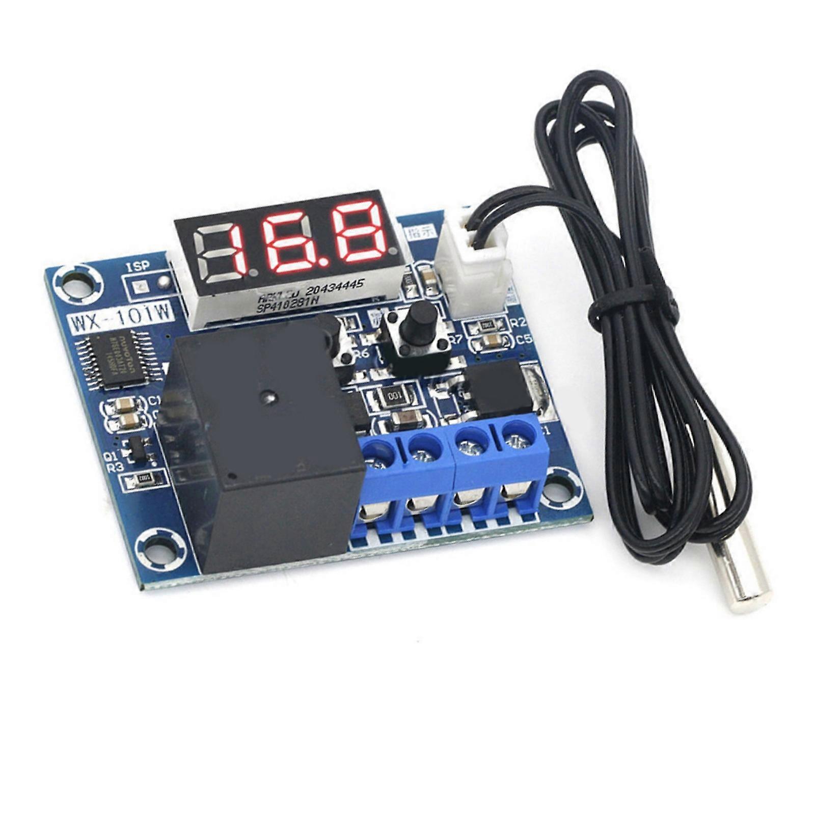 Precise Temperature Control Switching Module With LED Digital Readout Waterproof Probe For Hydroponics HVAC Systems 12V Multicolor