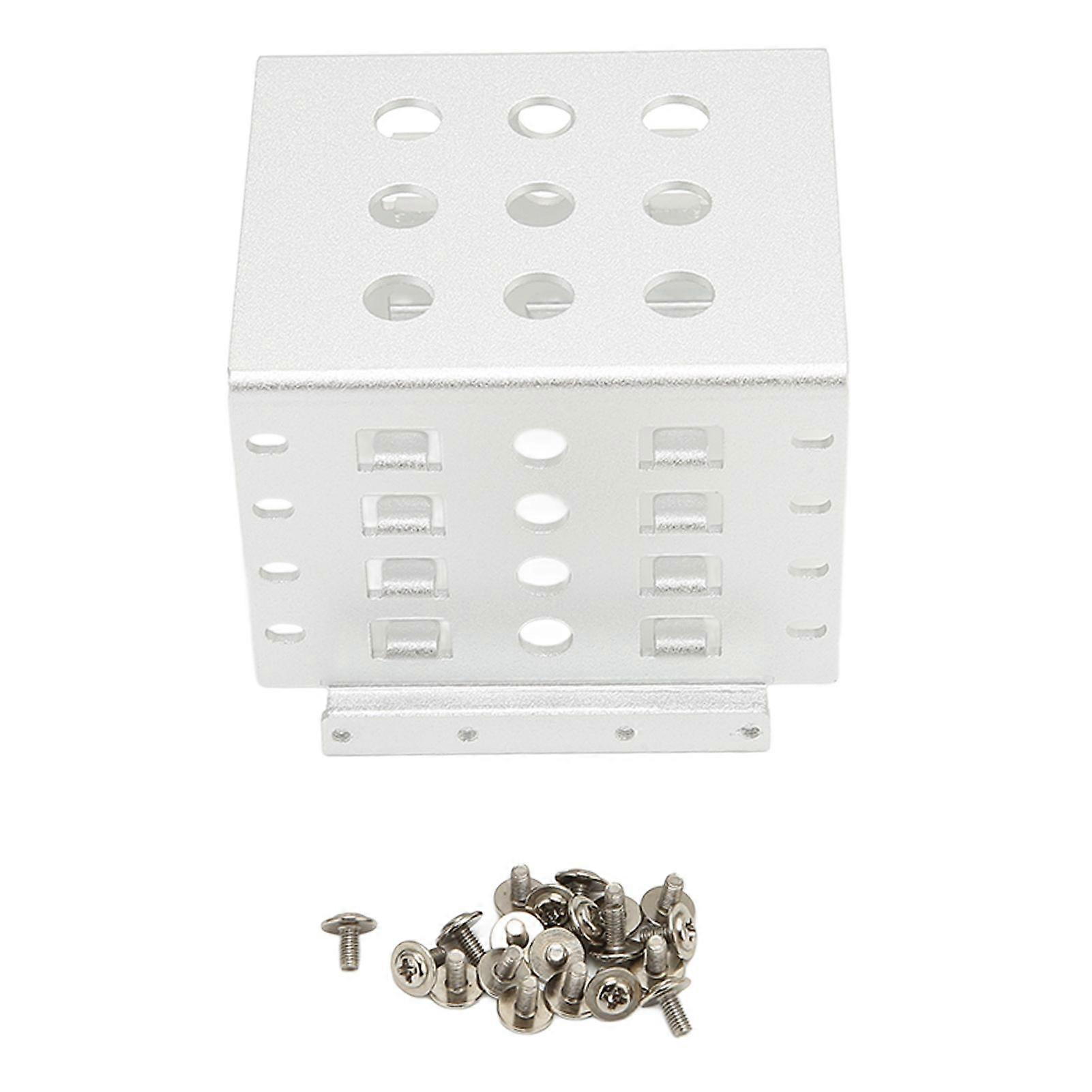 2.5in HDD Mounting Rack Aluminium Alloy Hollow Design High Hardness 2.5in Hard Drive Cage for 2.5in IDE HDD SSD Silver  (Not Inclube Hard Disk)