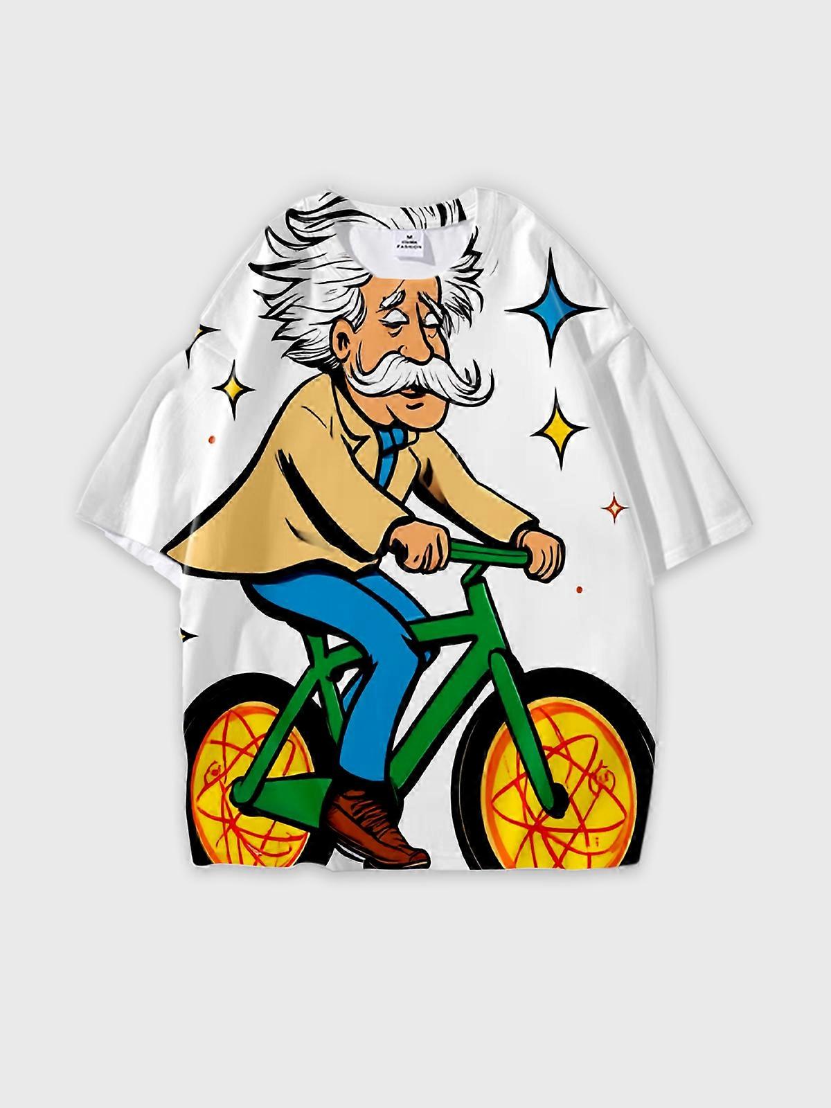 T-Shirt Short Sleeve Round Neck, Summer Casual Loose Graphic Tee, Unisex Pattern W2525