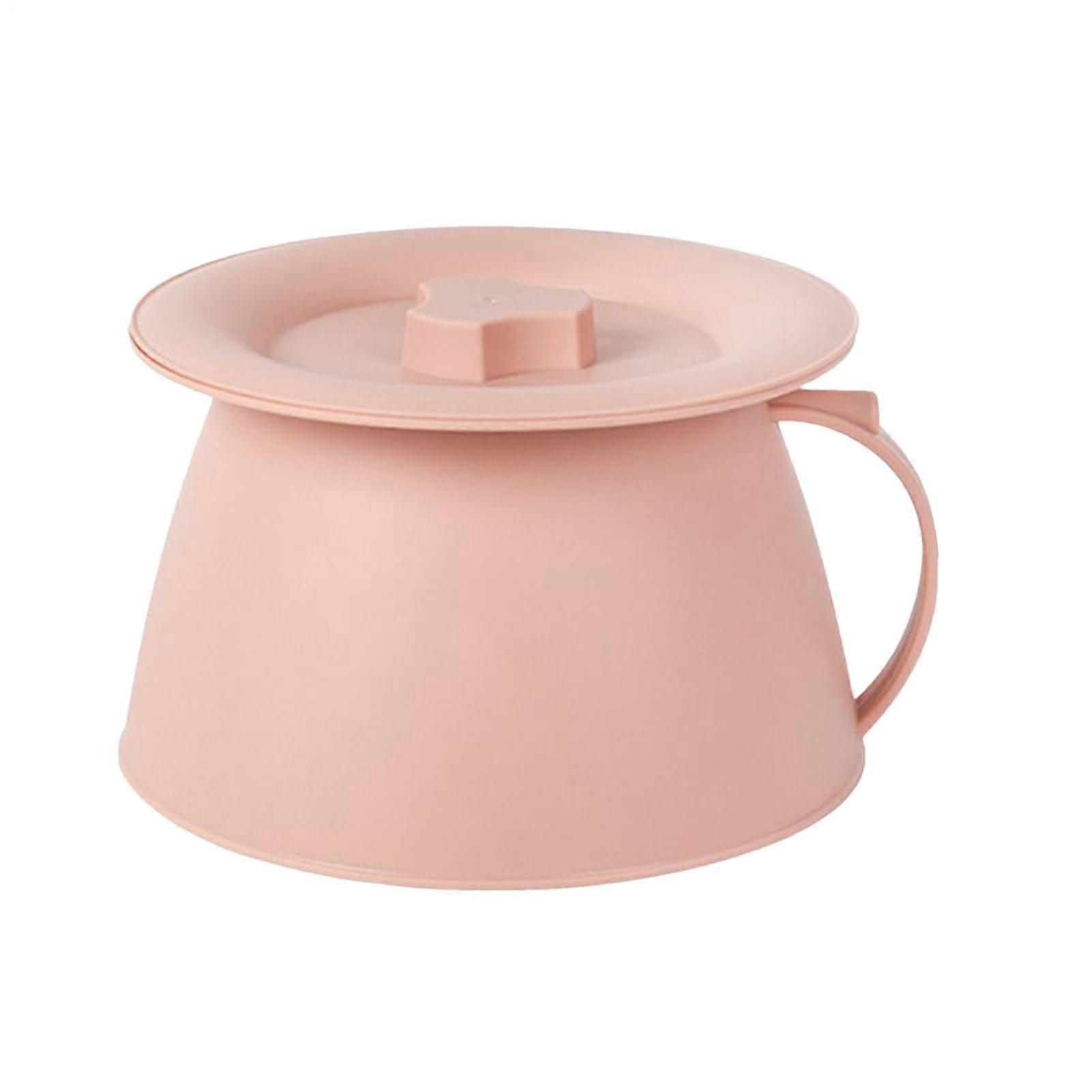 Chamber Pot 1.5L Capacity Portable PP Urine Bucket With Secure Lid Pink For Car Home Camping