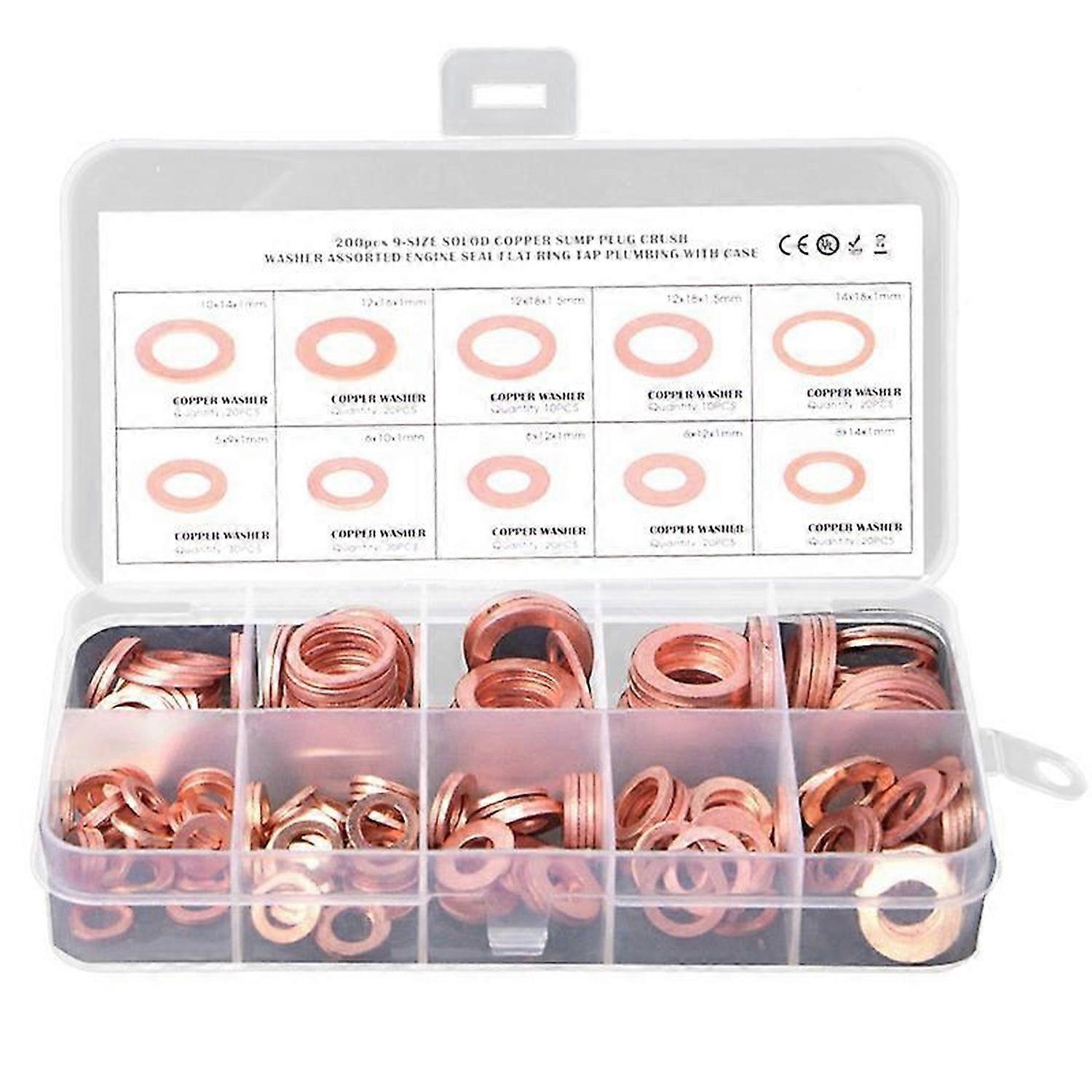 O Ring Copper Metric Washers Assortment Kit Flat Sealing Washer