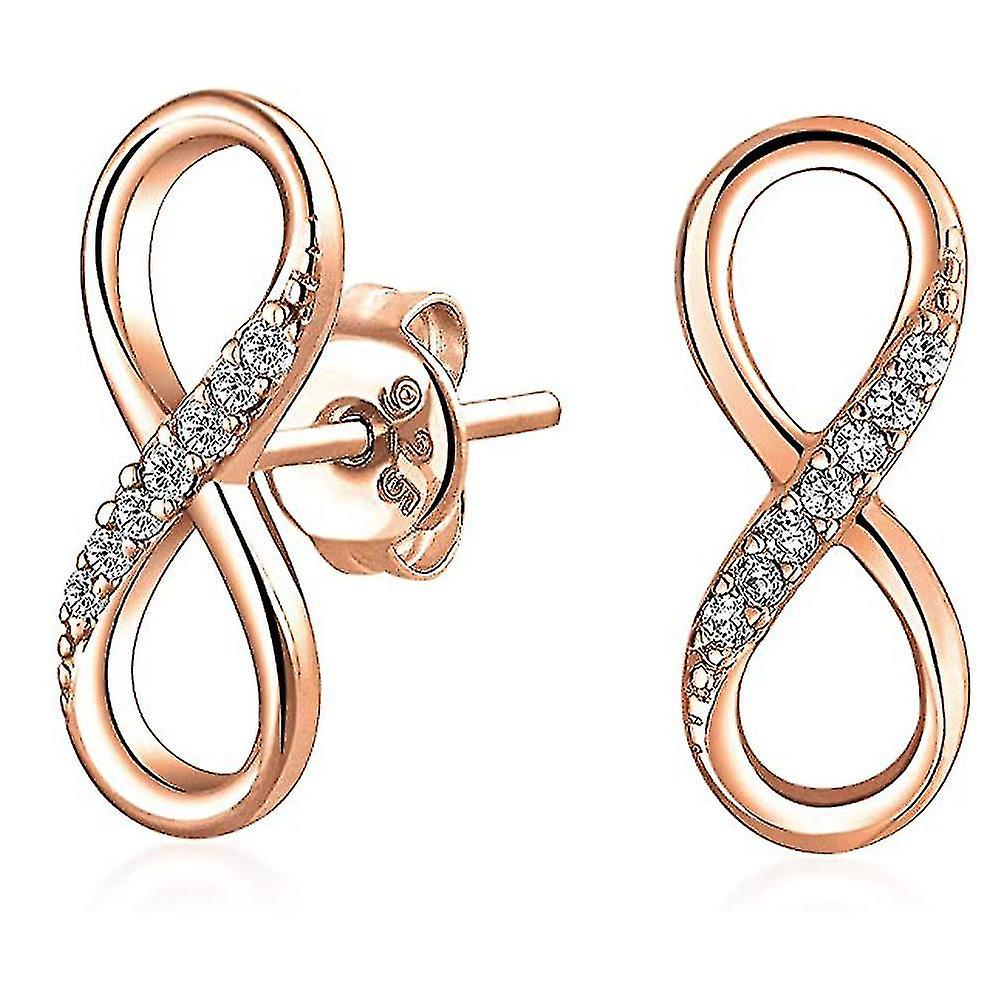 Sterling Silver Infinity Figur 8 Bead Drop Örhängengold