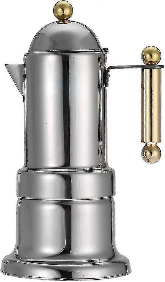 Espresso Maker 200ml, 4 φλιτζάνια Espresso Pot Mocha Pot Κατασκευασμένο Από Ανοξείδωτο Ατσάλι Μηχανή Espresso