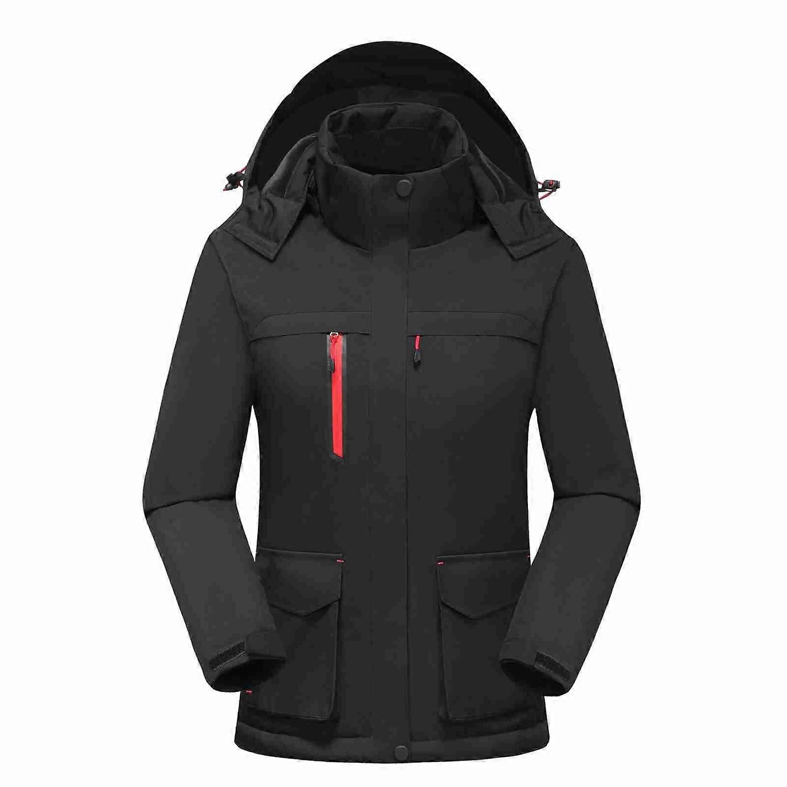 Women Heated Jacket with Detachable Hood Winter Warm Heating Jacket Coat Clothing