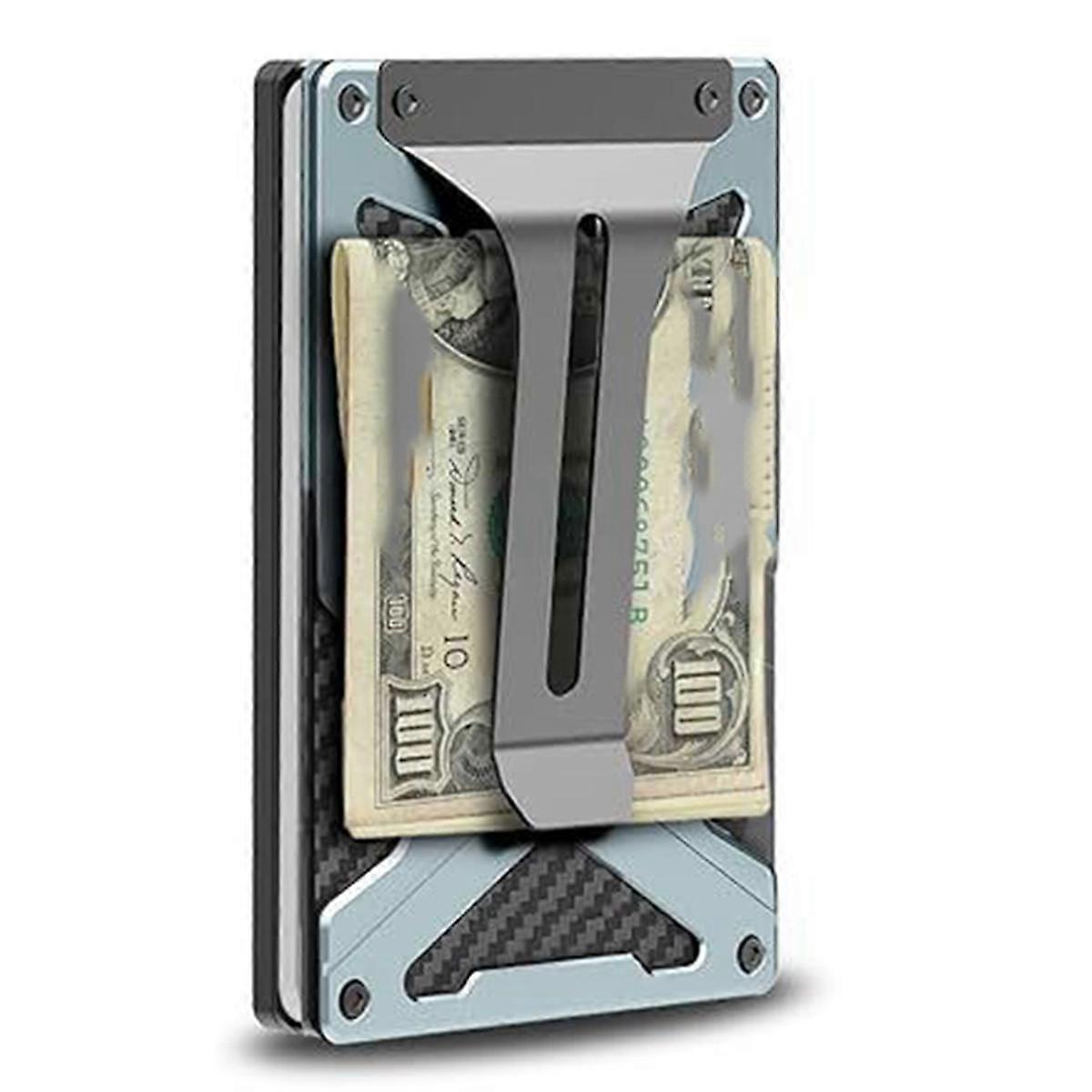 2-In-1 Wallet Money Clip Air Tag Holder and Money Clip Card Pack for Magnetic and Non-Magnetic Phone,C