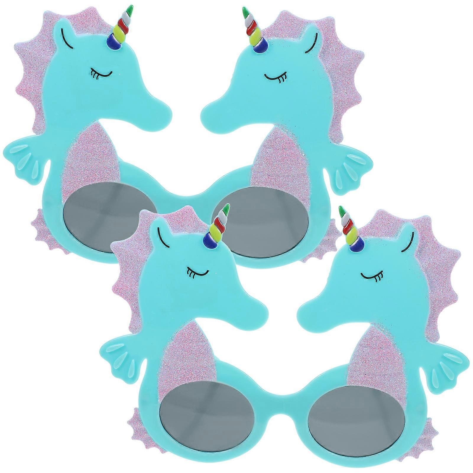 Festival Sunglasses Unicorn Design Kids Party Props Abs Material Enhancing Atmosphere 2Set