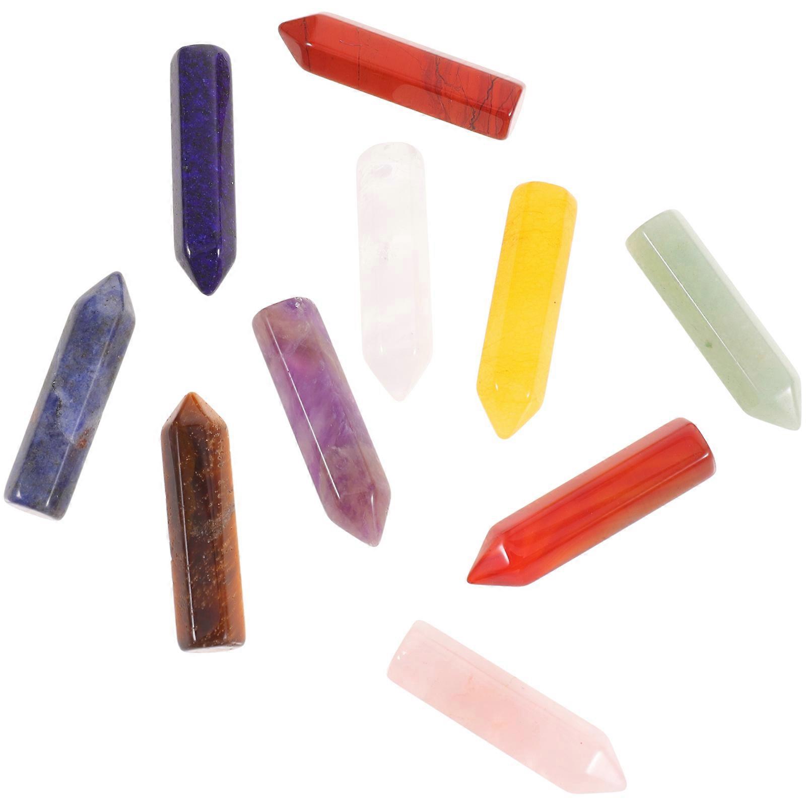 Assorted Color Crystal Pillar Decoration for Home 10Pcs Set