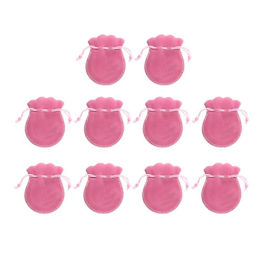 Gift Drawstring Bag Flannel Jewelry Holder for Storage 30Pcs Pink