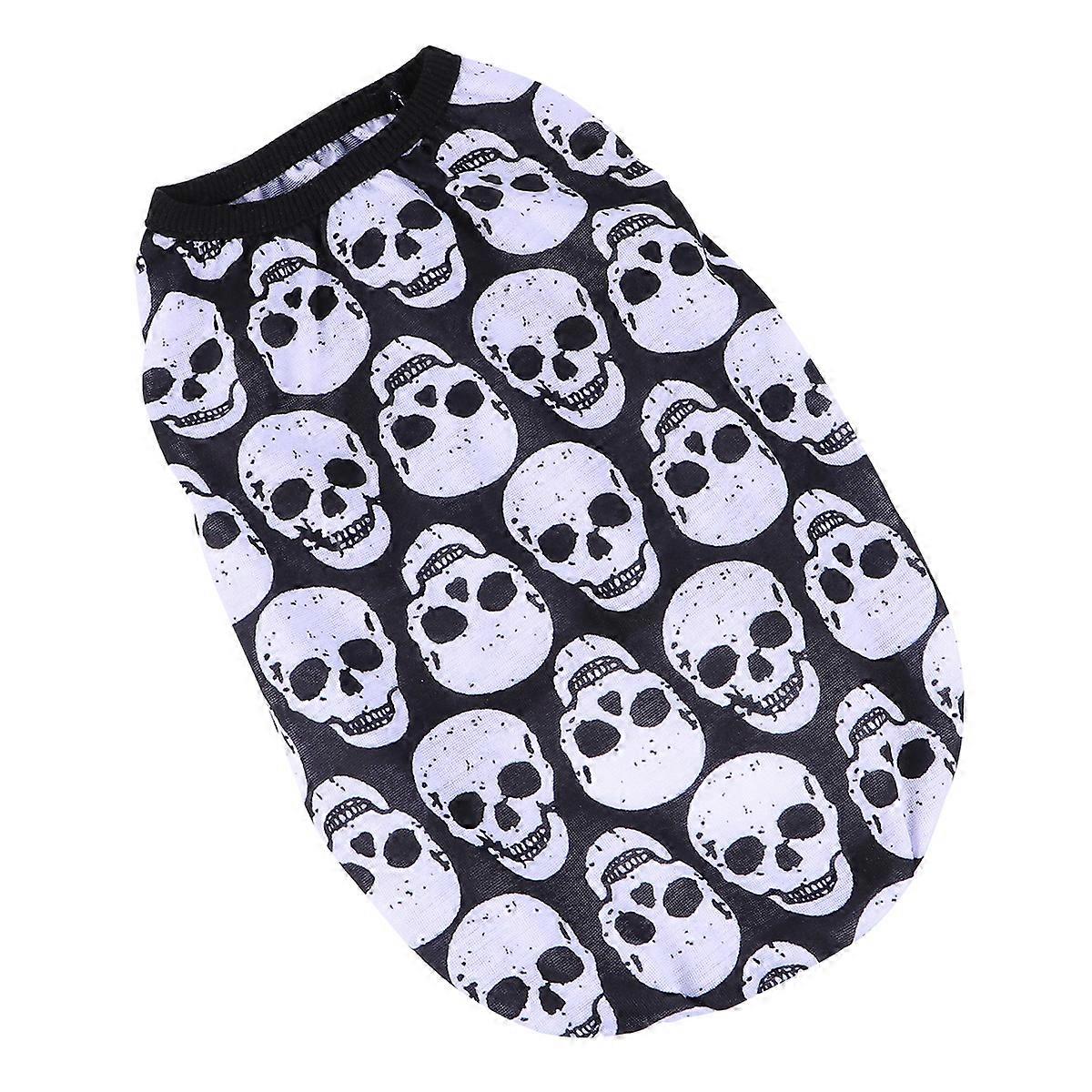 Pet T-Shirt Halloween Skull Pattern Pet Apparel Without Sleeve