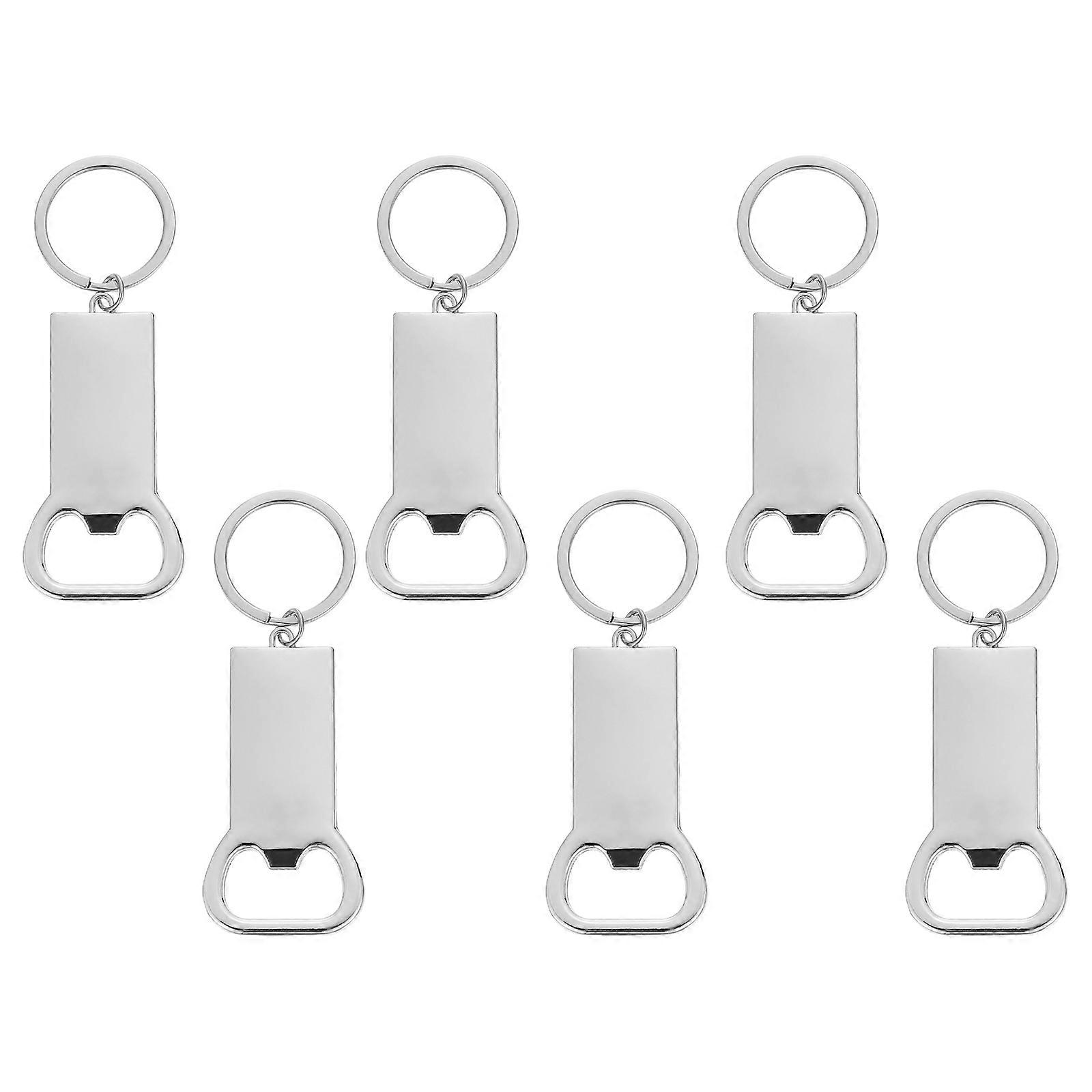 Keychains Alloy Blank Keychains for Decoration Use 6Pcs Metal Bottle Openers