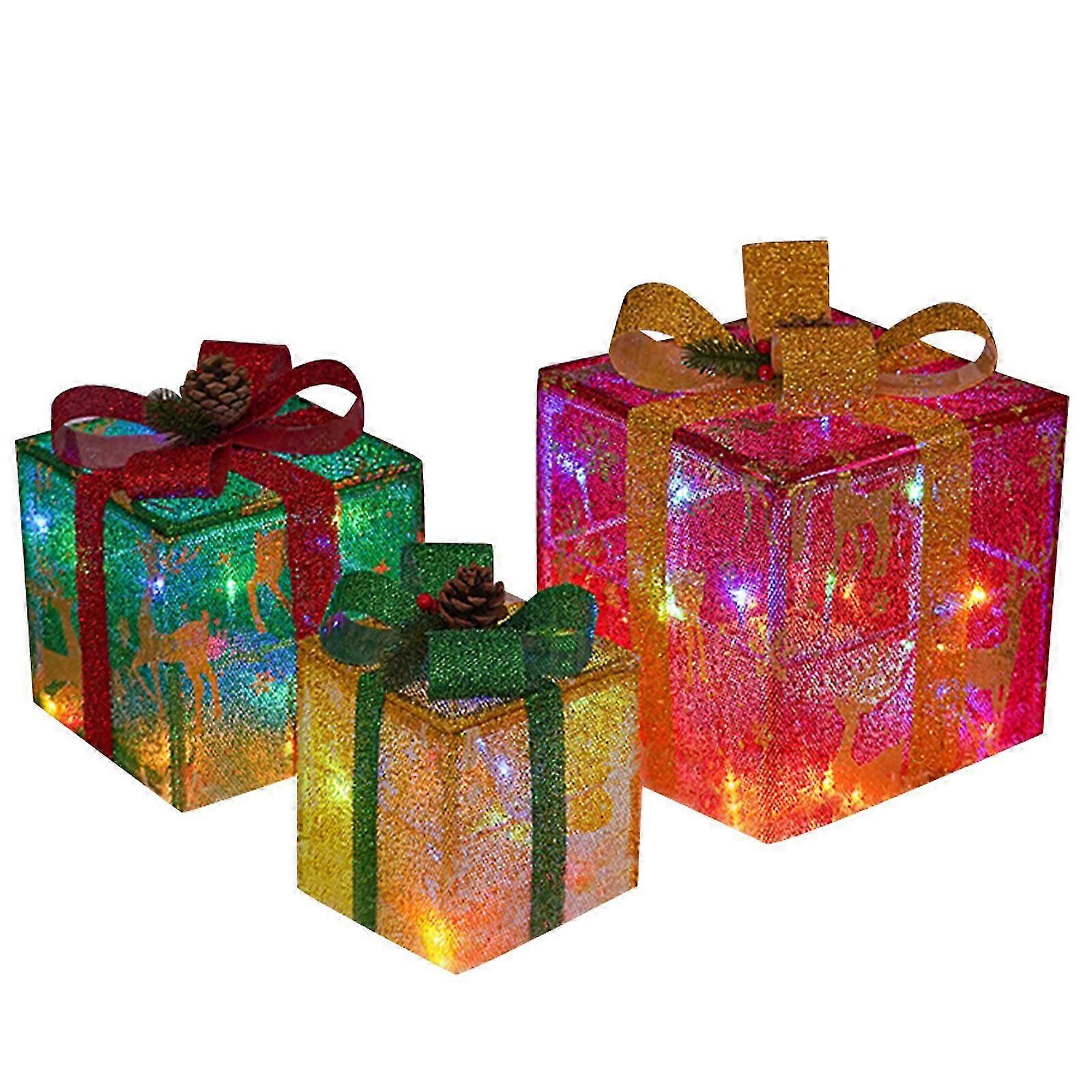 3 Pack Lighted Christmas Decorations