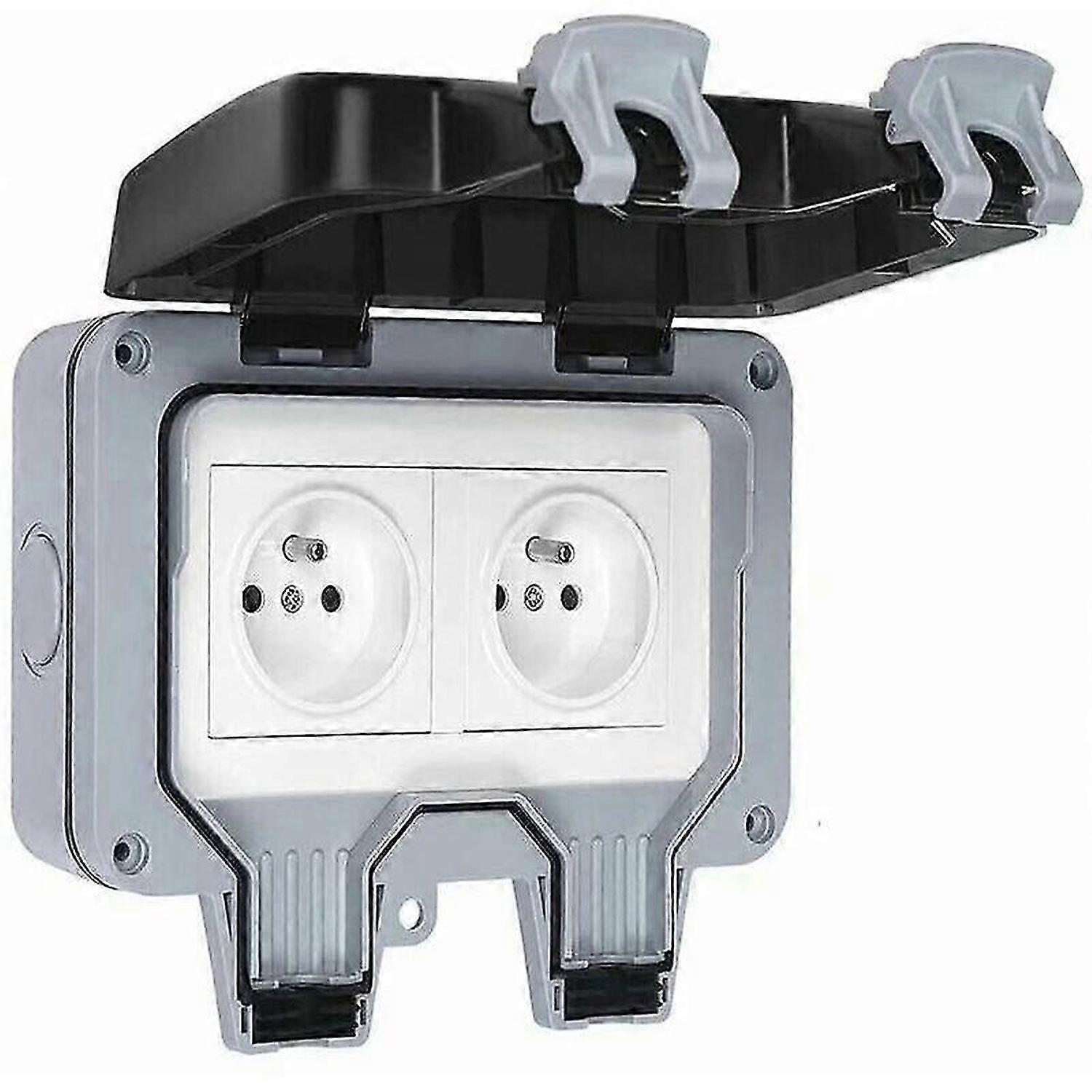 Waterproof Socket Double Outdoor Electrical Socket IP66 Waterproof Wall Socket 16A - RWComplete power socket..DEBUNS