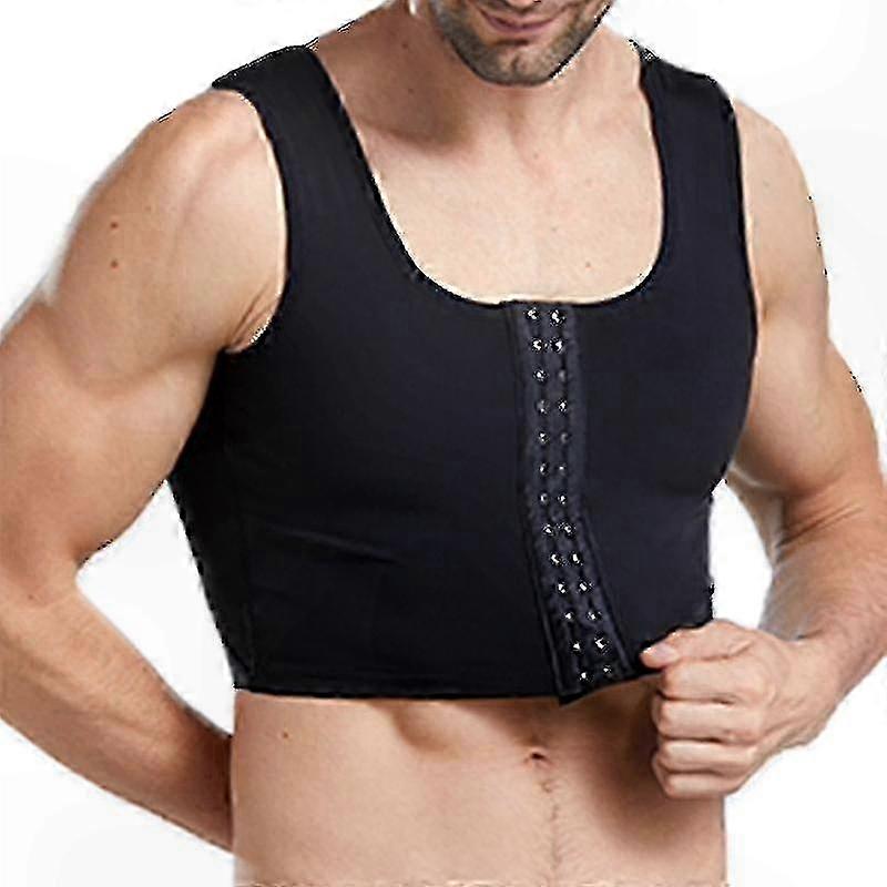 Men's Compression Vest for Chest Enhancement and Posture Correction with Abdomen Support
