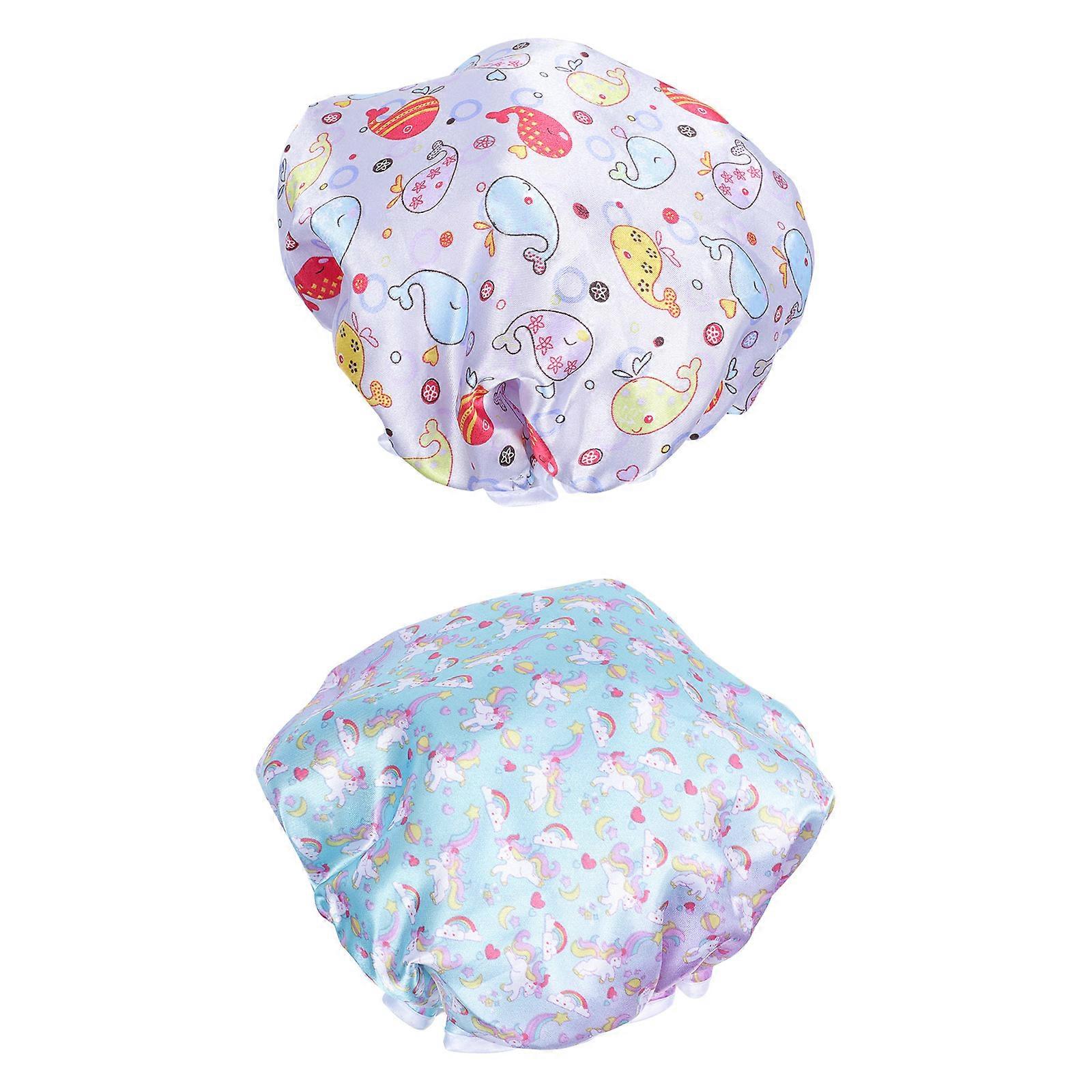 Children Bath Caps Multi-Functional Bath Caps for Kids 2Pcs Assorted Color