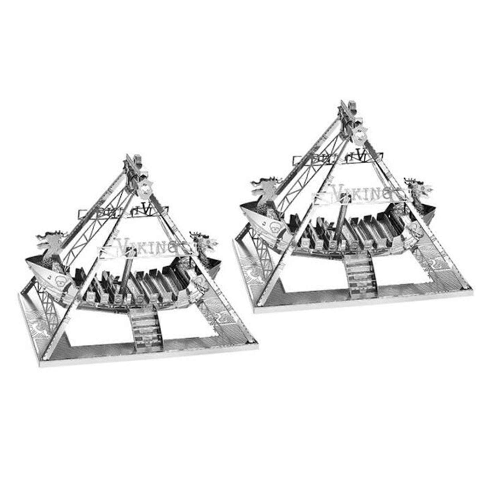 2X 3D Metal Model Kit Viking Ship Assembly Model DIY 3D Cut Model Puzzle Toys for Adult Originality