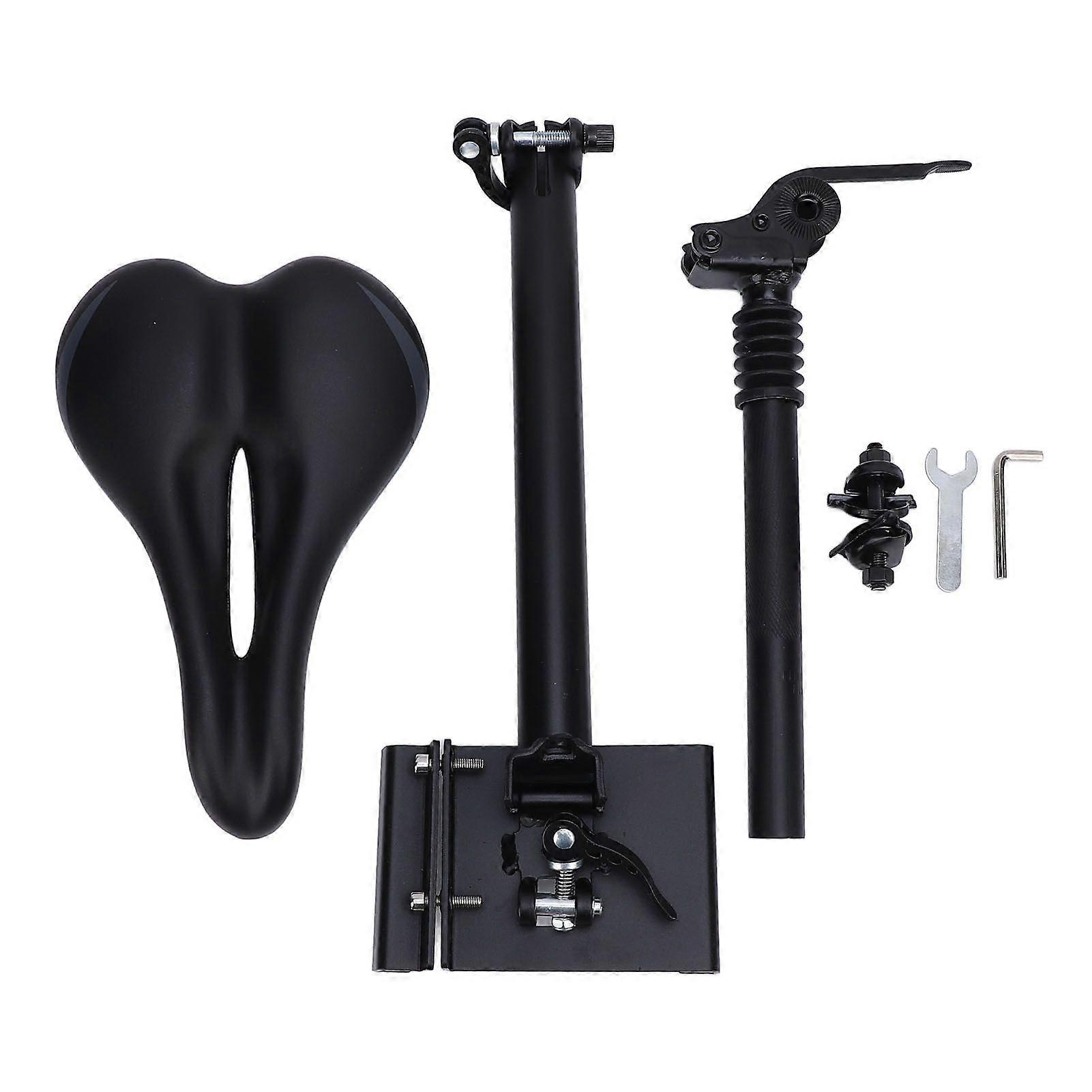 Seat Saddle Foldable Height Adjustable Aluminum Alloy Punchless Easy to Install Shock Absorbing Seat Saddle Replacement for M365 1S Lite Scooter