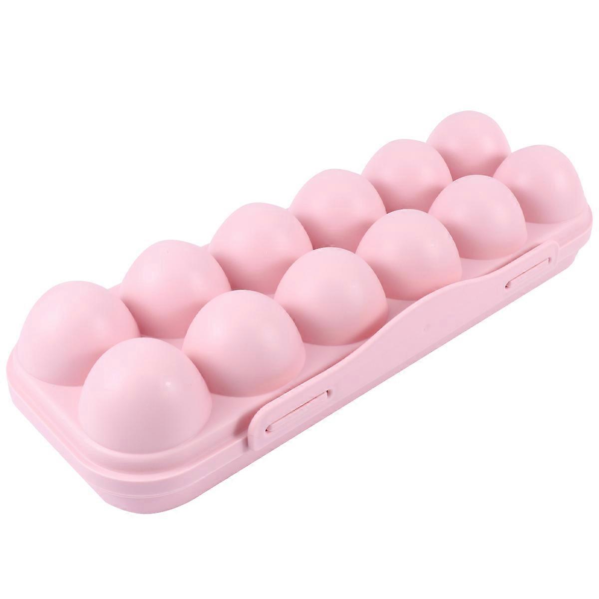 Egg Holder for Kitchen Egg Storage Box Pink 2Pcs Stackable Container