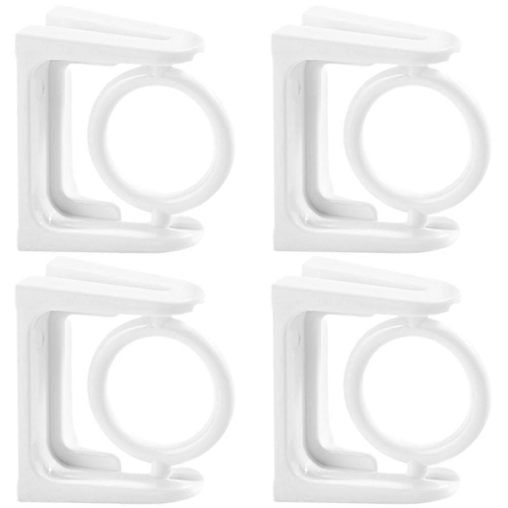16Pcs Curtain Rod Holder Rotating Bracket for Home White Curtain Hooks