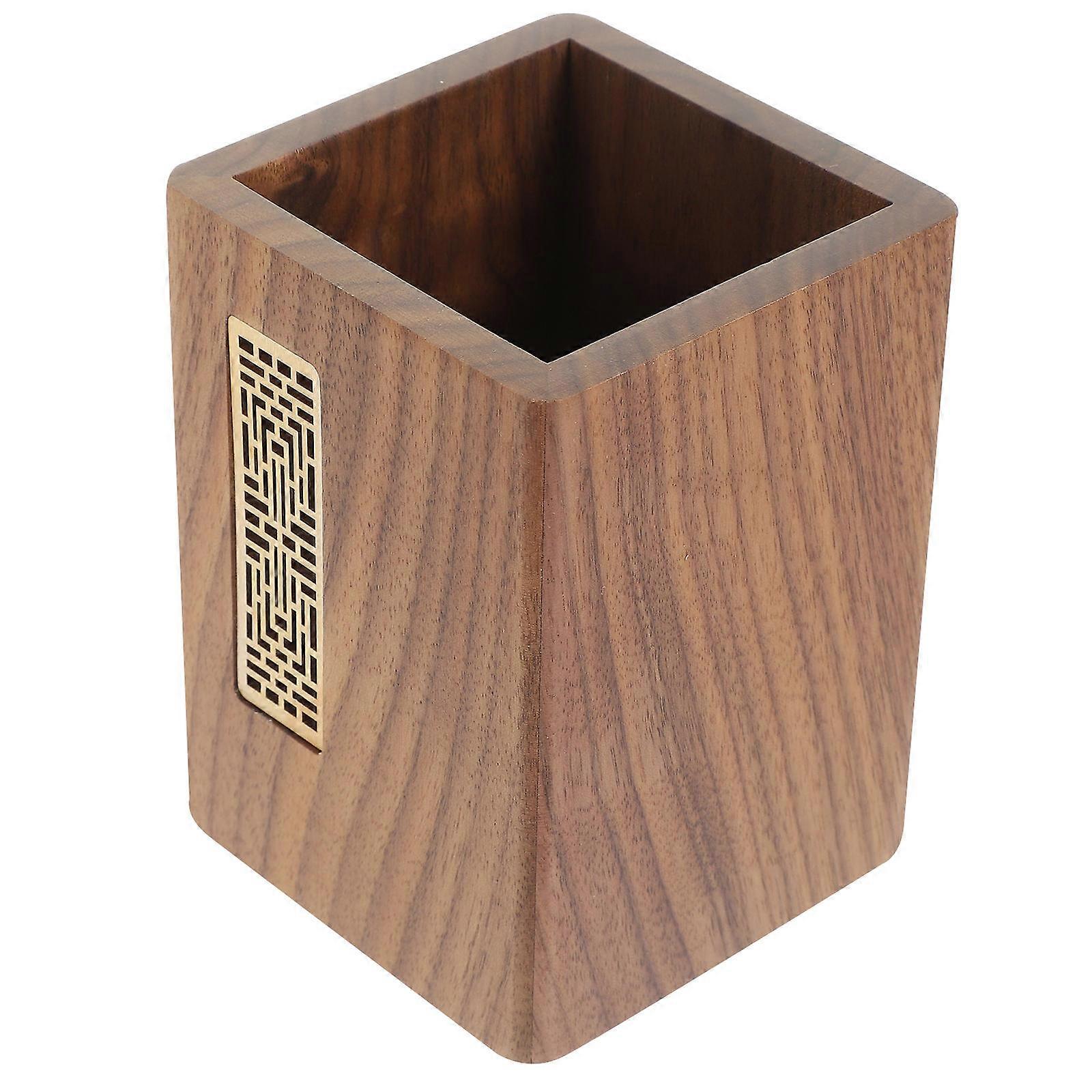 Solid Wood Pen Holder for Office Use Decorative Pen Container 4Pcs