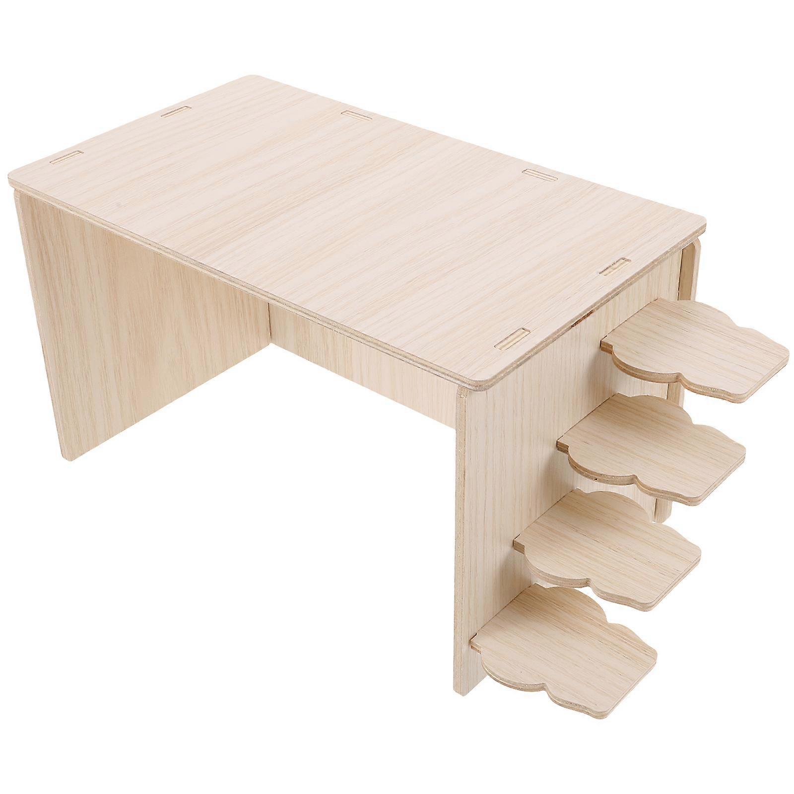 Delicate Hamster Hideout Solid Wood House for Resting 2Pcs Light Yellow