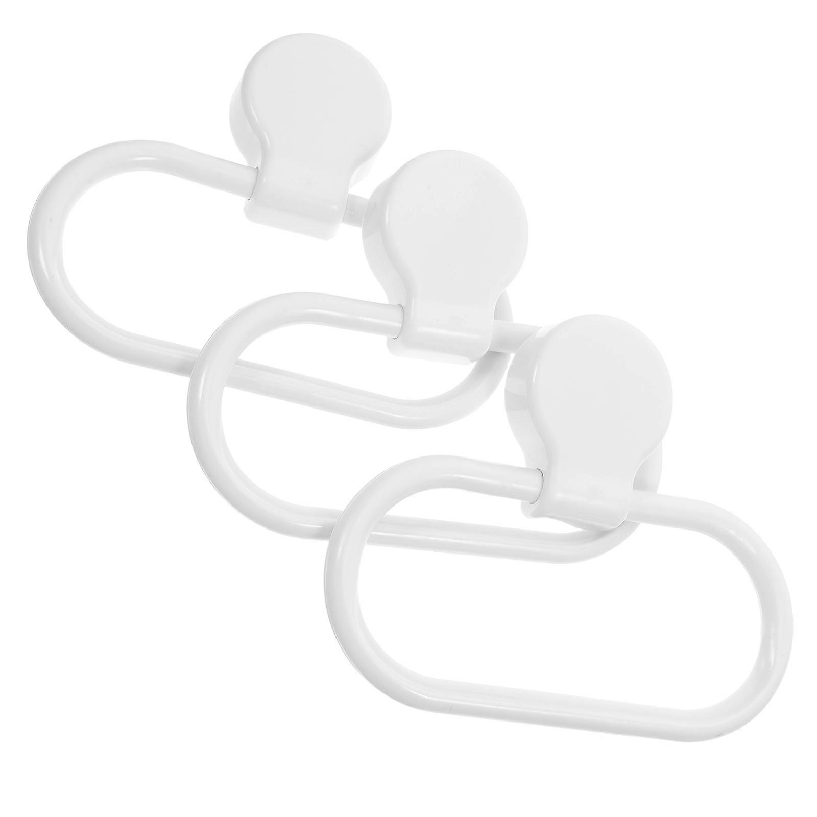 Wall-Mounted Towel Rack Towel Ring For Kitchen Bathroom Easy Installation 9 Pcs Rectangular White Utility