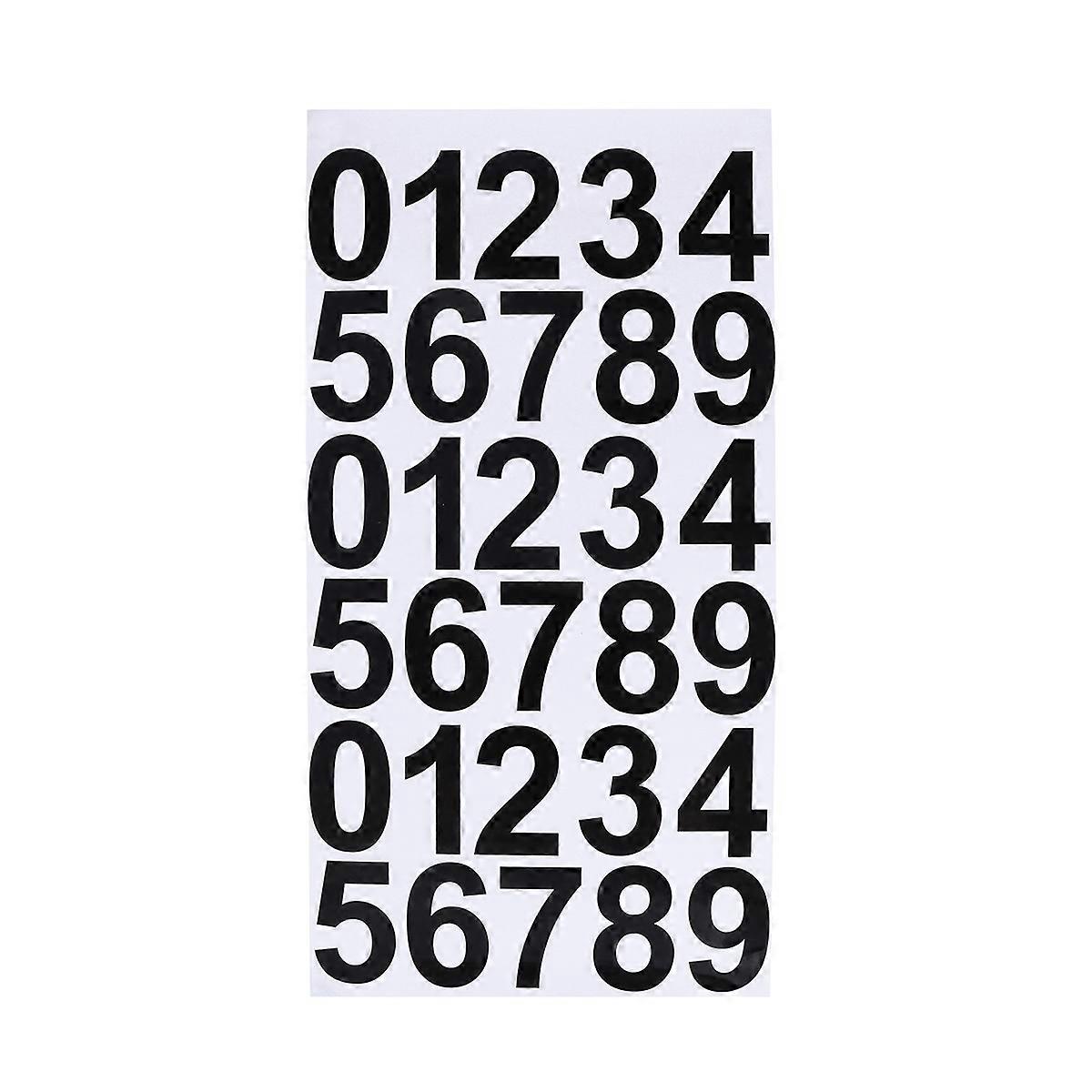 Waterproof Digital Sticker 0-9 for Decoration Black 3Pcs Pack