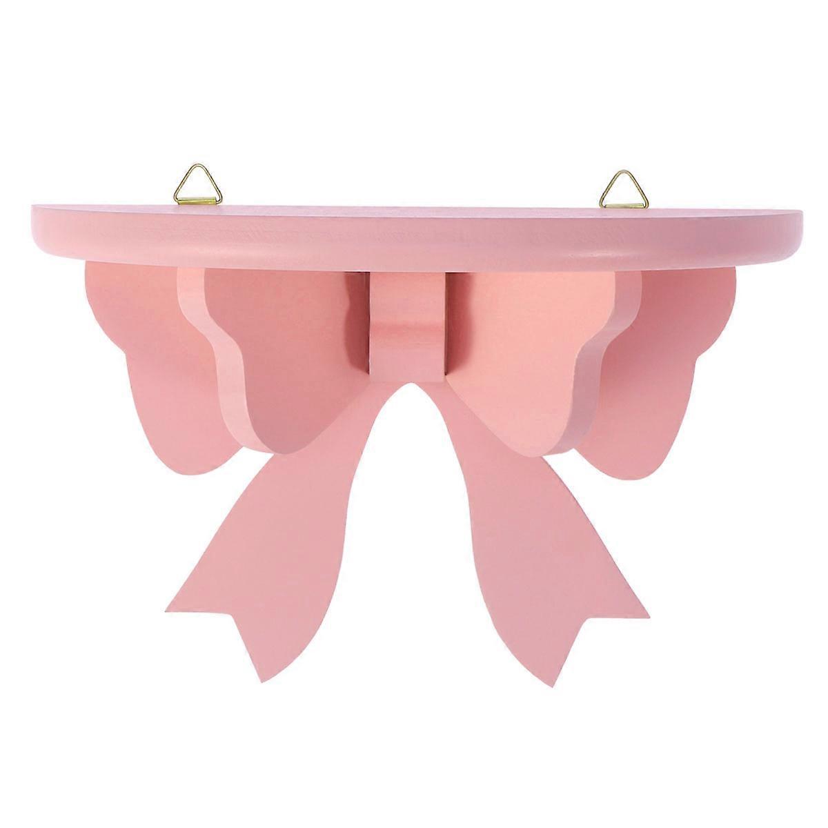 Wooden Floating Shelf Wall Storage Shelf for Storage 5Pcs Pink Semicircle