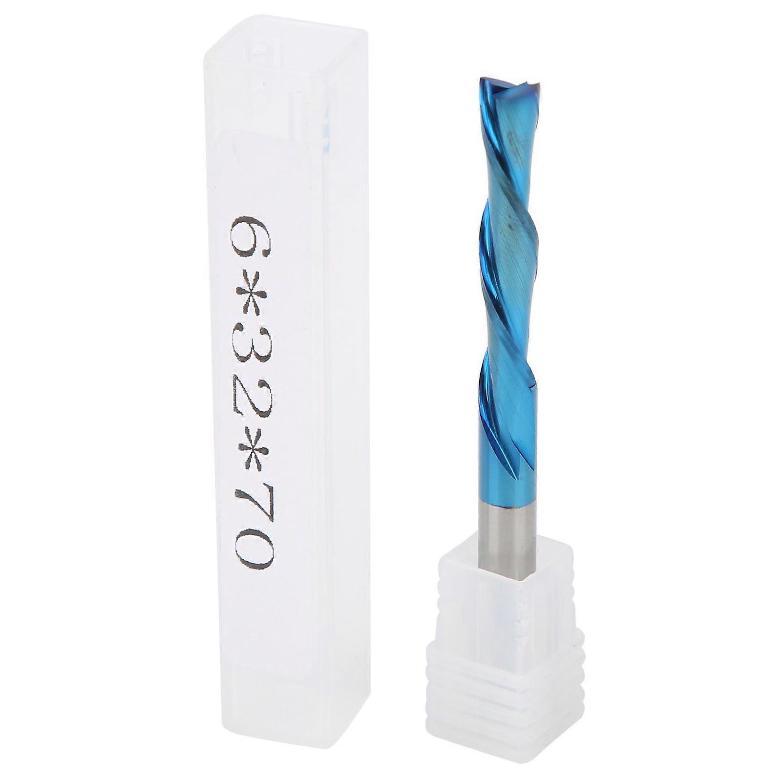 Υψηλής ποιότητας διπλής ακμής φρέζα για αριστερόχειρες 6*6*32*70 με μπλε επιμετάλλωση