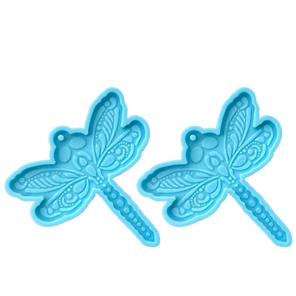 6Pcs Dragonfly Design Silicone Key Chain Molds for DIY Pendant Making