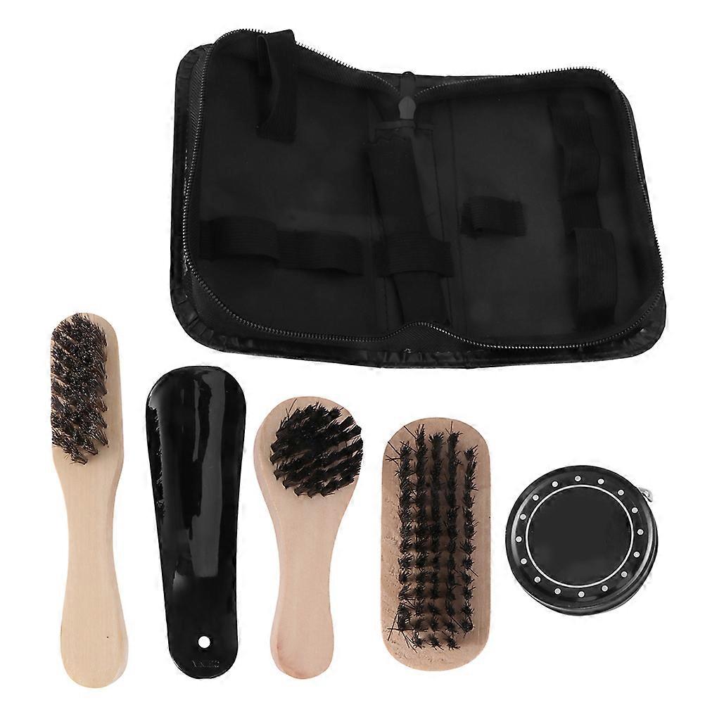 Boot and Brush Set for Polish 3Pcs with Wood Handle for Use