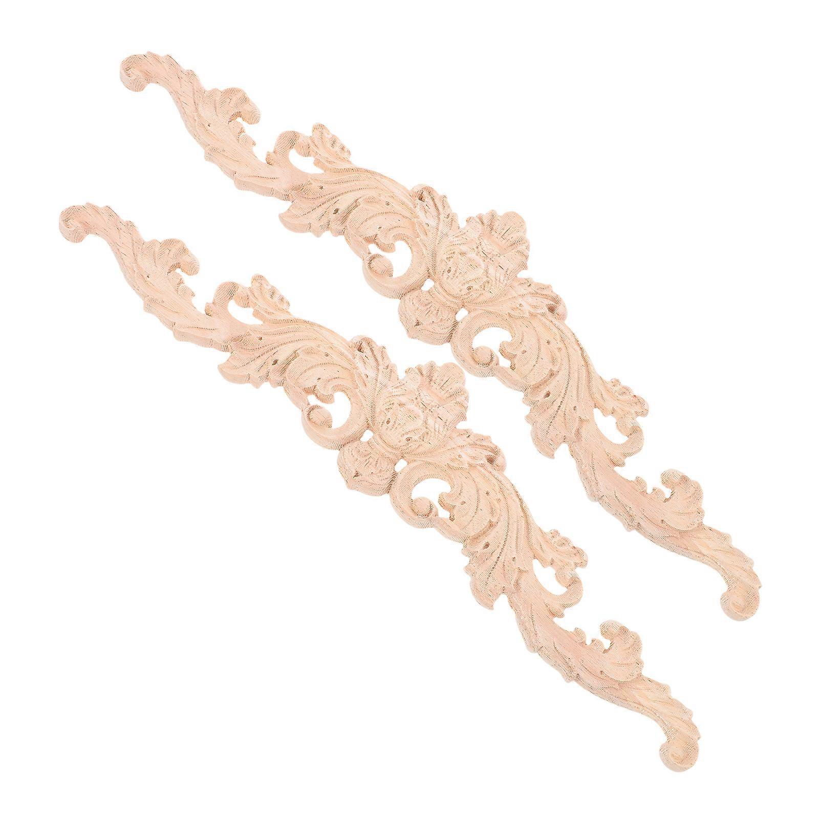 Solid Wood Carving Wood Carving Applique for Decorating 6Pcs
