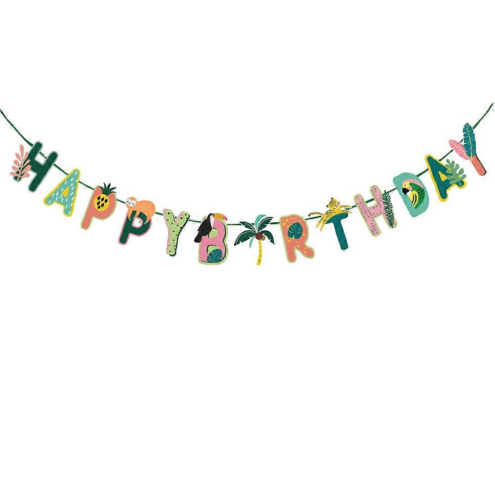 Pull Flag Fruit Letter Party Banner for Decoration 3Pcs