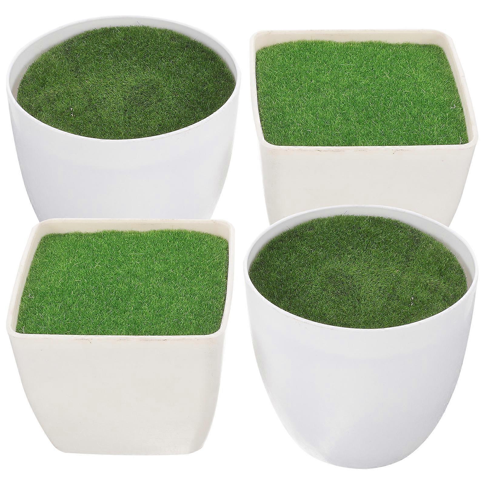 Plastic Fake Flowerpot Tiny Plant Container for Display 16Pcs Pack