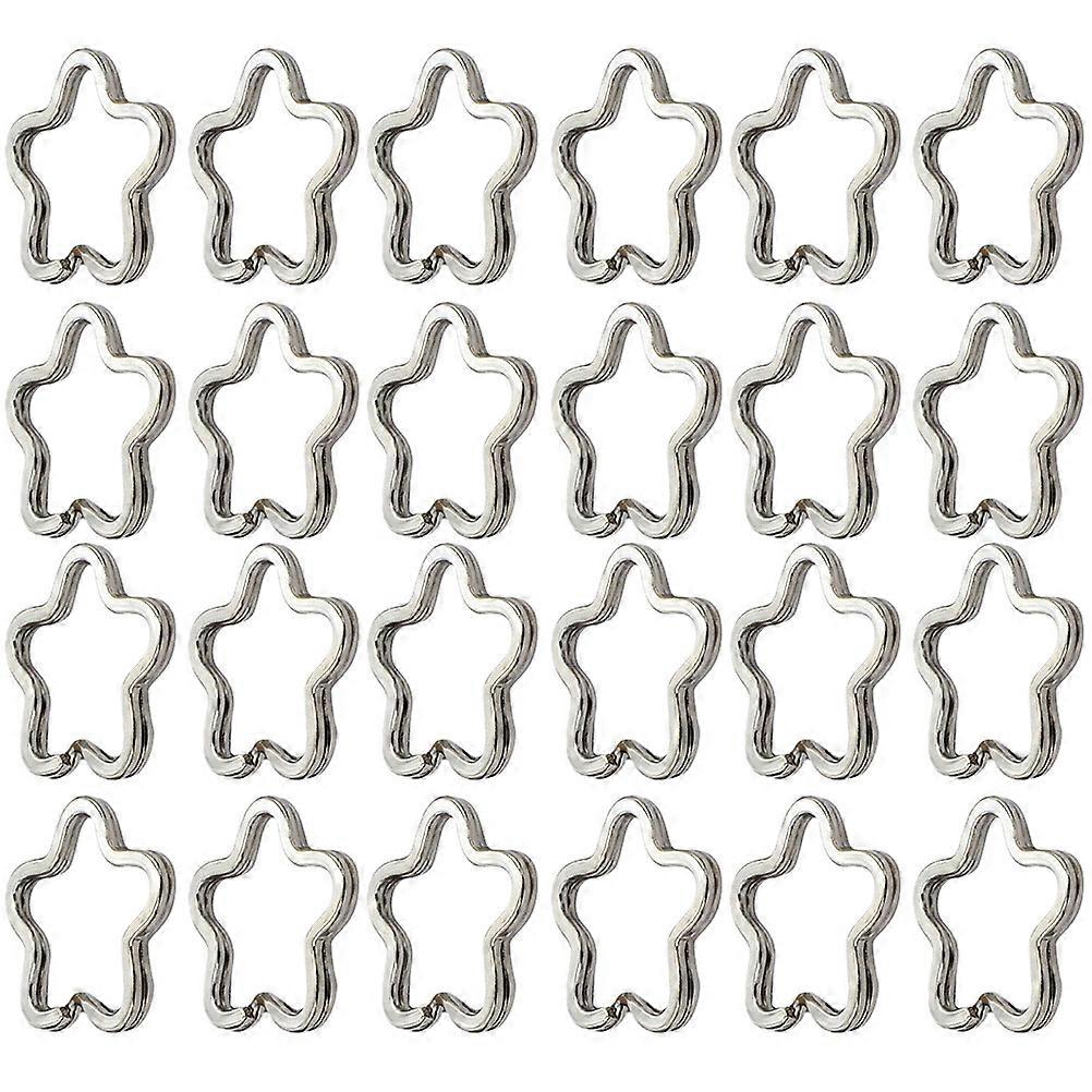 Silver Flower Shape Flat Key Rings 240 Pcs For Craft Makers Decorative Accessories Handmade Projects