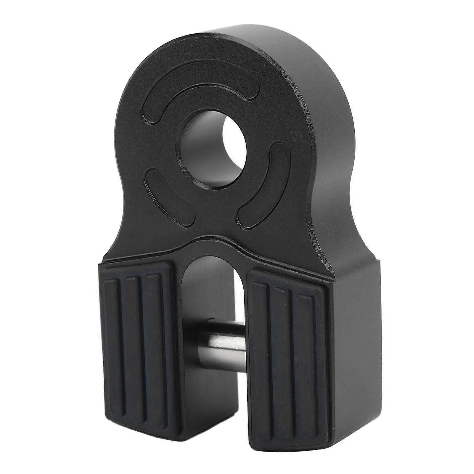 Winch Shackle Mount 30000Lbs Loading Iron Pin Rubber Guard Universal for ATV Pickup Soft Shackle D Ring Black