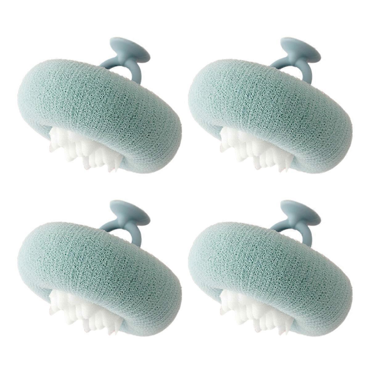 Suction Cup Bath Ball Dual Use for Bathing and Scrubbing Bath Flower Soft Bubble Bath Towel A