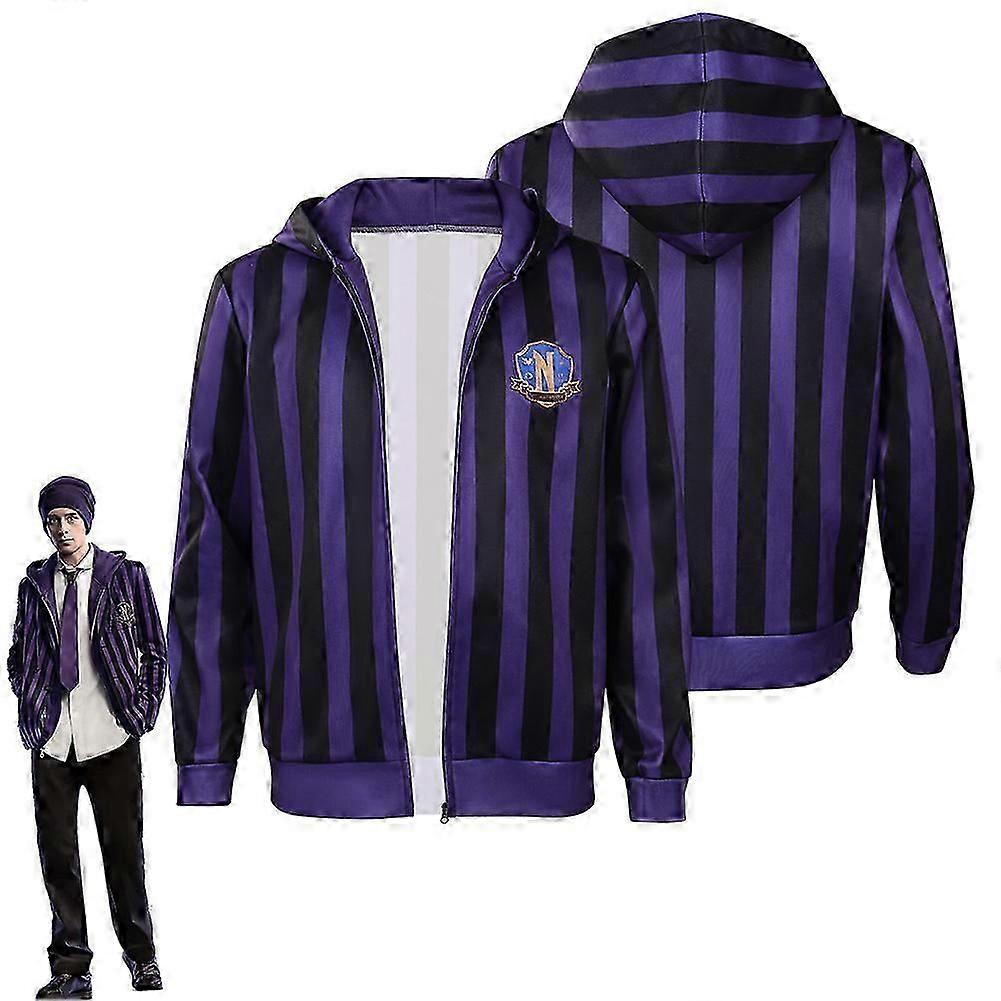 Mittwoch A-ddams Xavier Thorpe Cosplay Kostüm Hoodie Mantel Halloween Karneval Party Anzug Gitfs für Männer