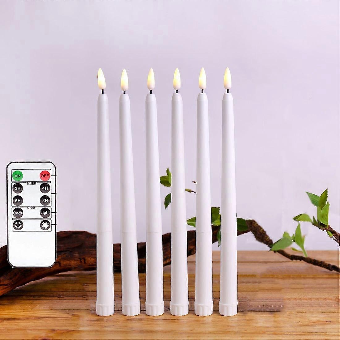 6 PCS LED Remote Control Candle Decorative Light B003 White