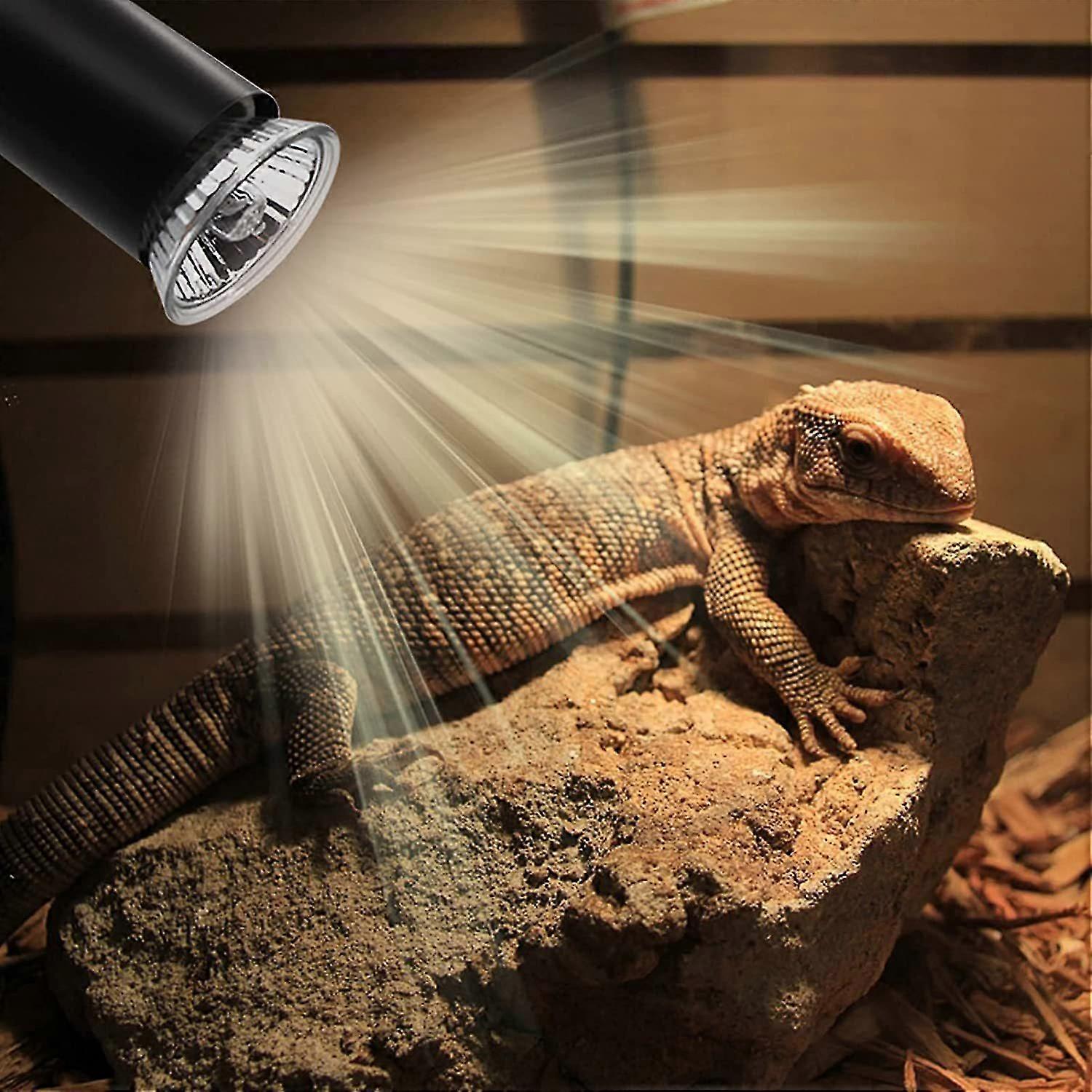 UVA UVB bulbs 25W and 50W, 2 Reptile Lamps Heating Terrestrial Turtle Lamp with Long Base 360 Rotation for Reptiles and Amphibians_c*