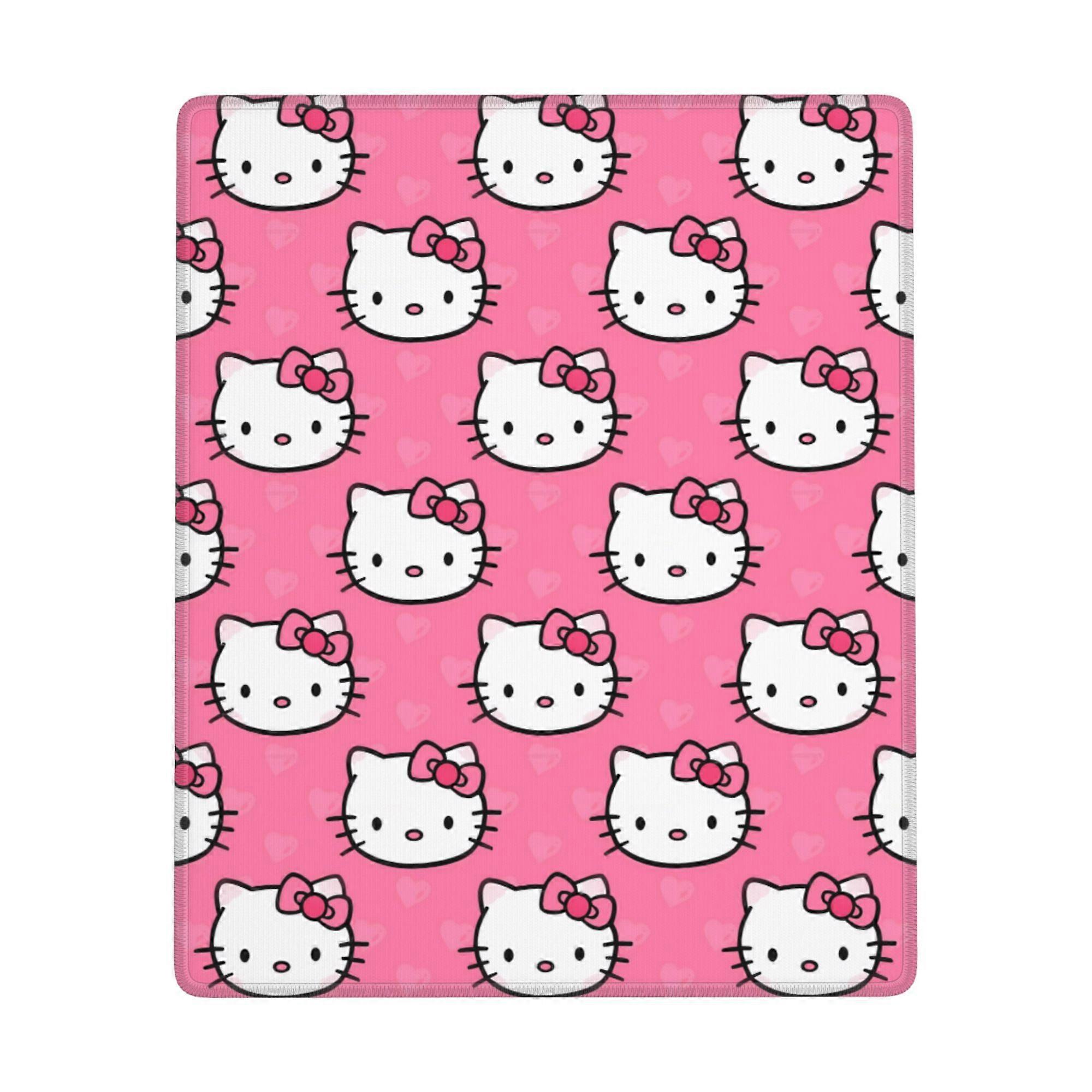 Hello Kitty Anti-slip Rubber Mouse Pad Square Waterproof Desk Pad Suitable for Desktop Decoration Desk Accessories 7x9in (Vertical)