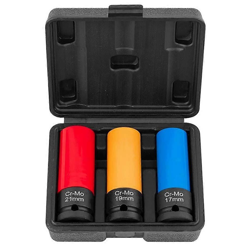 INF 3-delars 1/2 Fälgmutterhylssats med hjulskydd,r-Mo stål