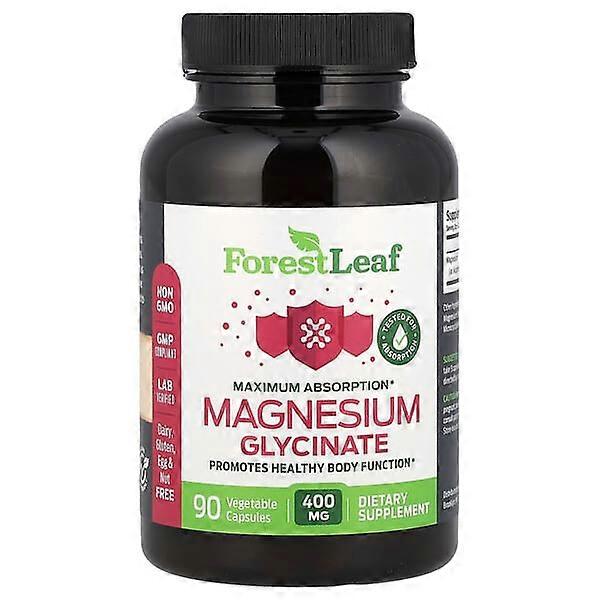 Forest Leaf, Magnesium Glycinate, Maximum Absorption, 90 Vegetable Capsules (133.3 mg per Capsule)