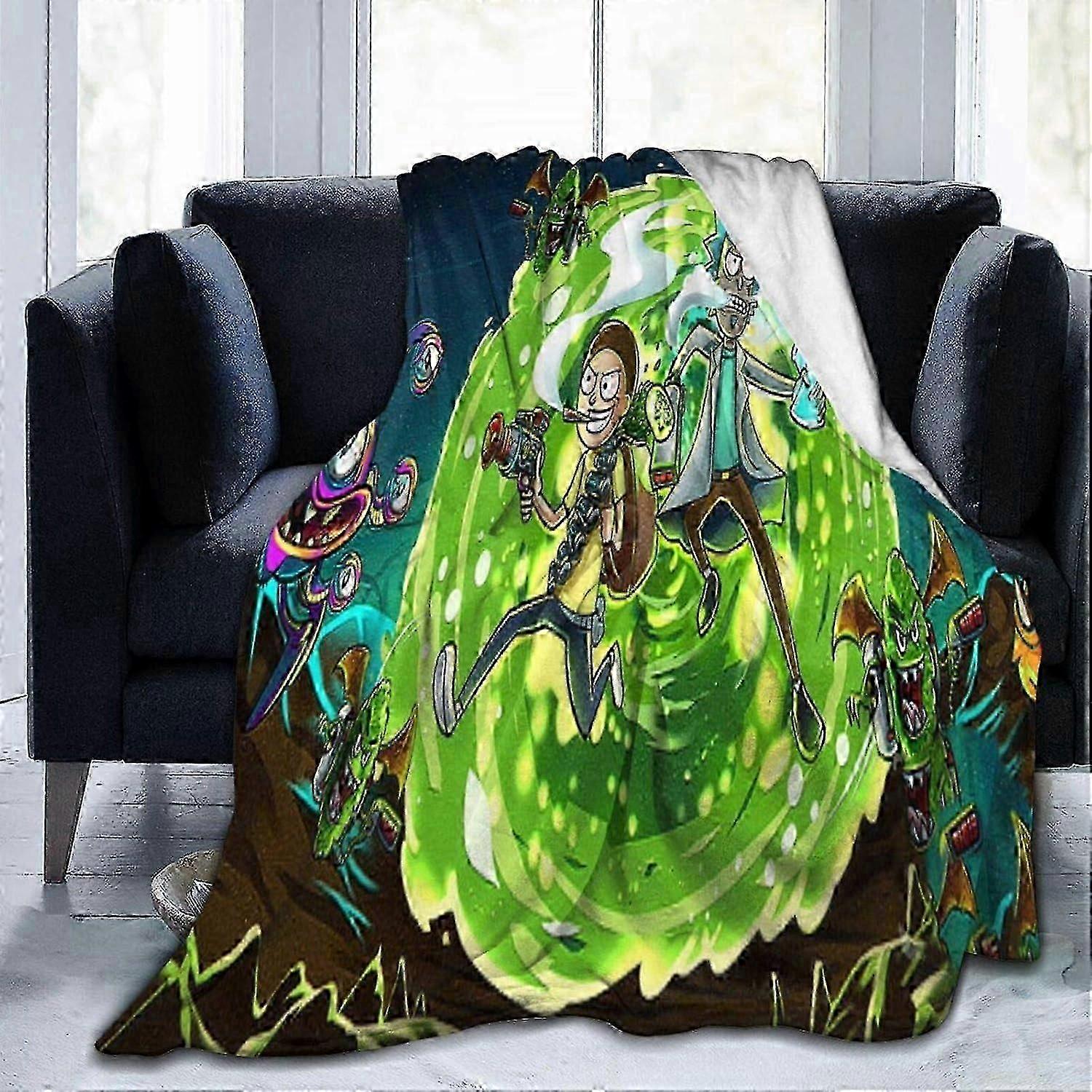 Cobertor Rick e Morty Cobertor com Capuz Novidade Filmes de Terror Assistindo Cobertores Protetores Truques de Jogo Kit de Cobertor Cobertor com Capuz Fantasma Misterioso