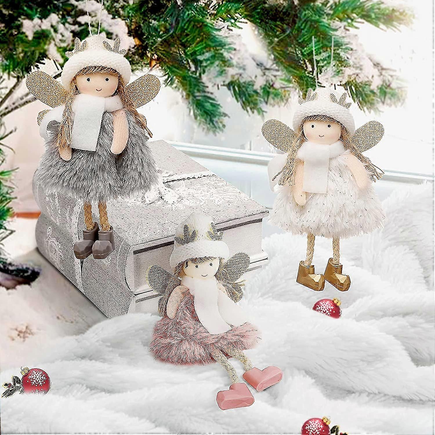 3pcs Christmas Tree Ornaments(angel With Wings)