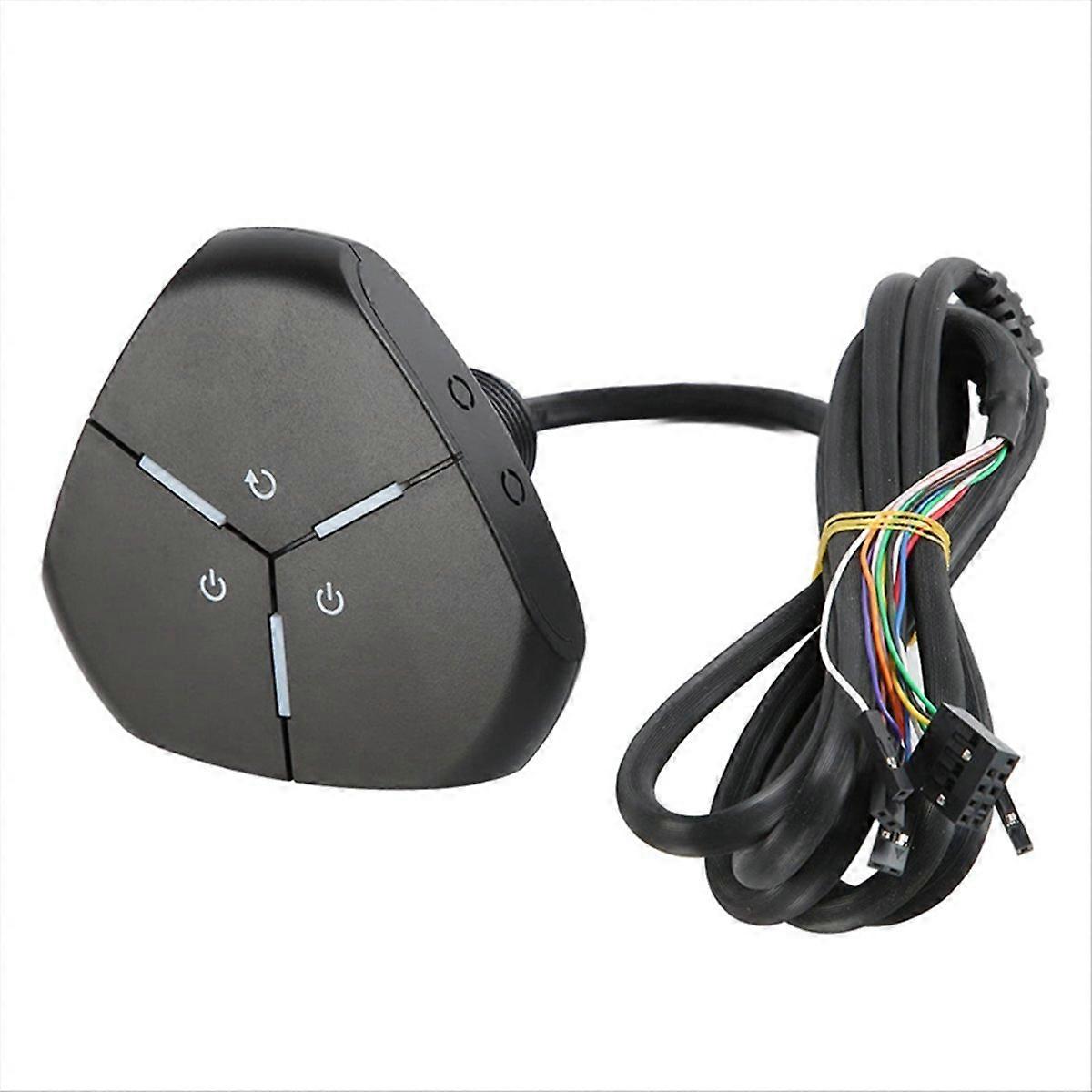 Computer Desktop Switch PC Power on/Restart Button Dual USB A