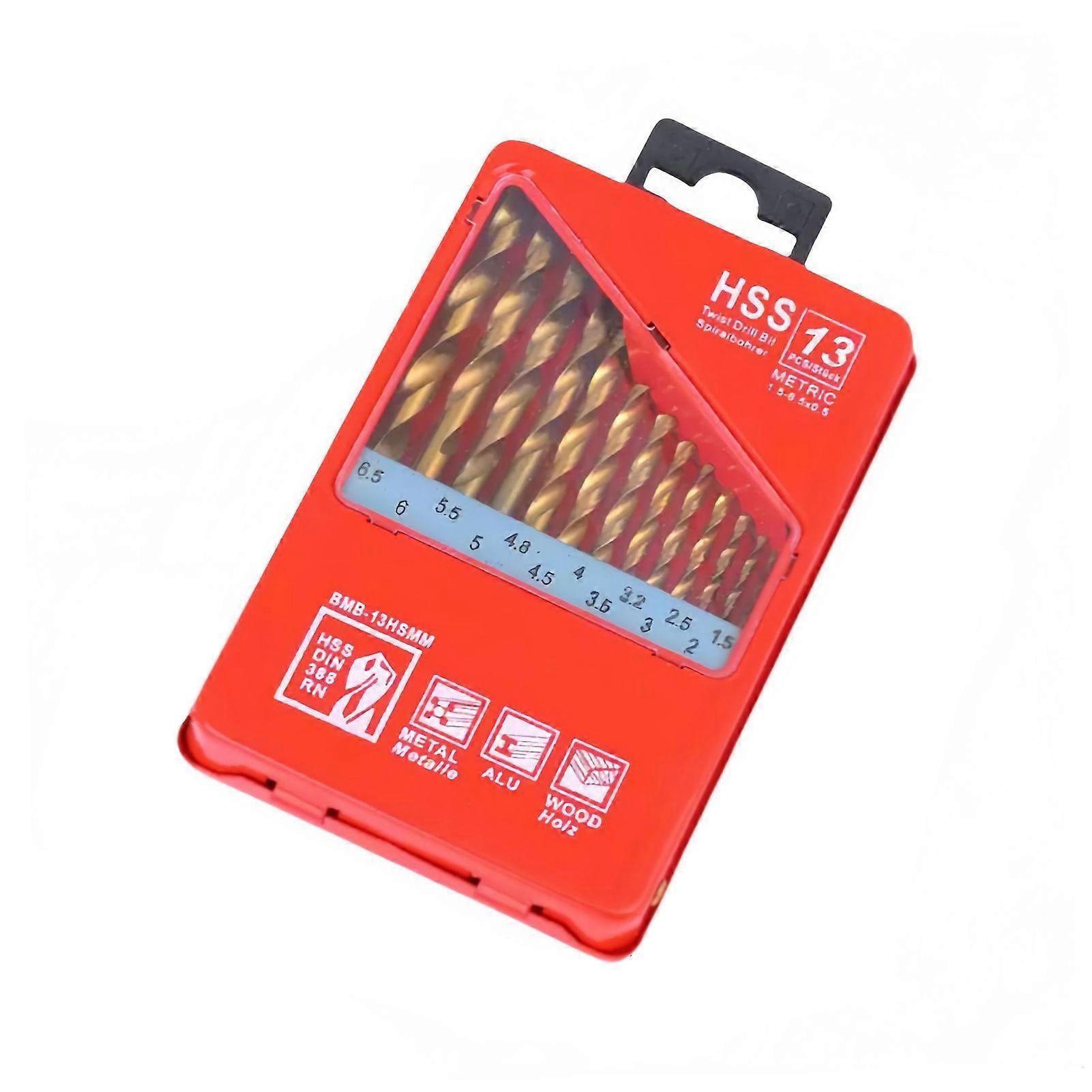 Drill Bits Set Rustproof Corrosion Resistant Titanium Coating Widely Used Heavy Duty Twist Steel Drill Bits