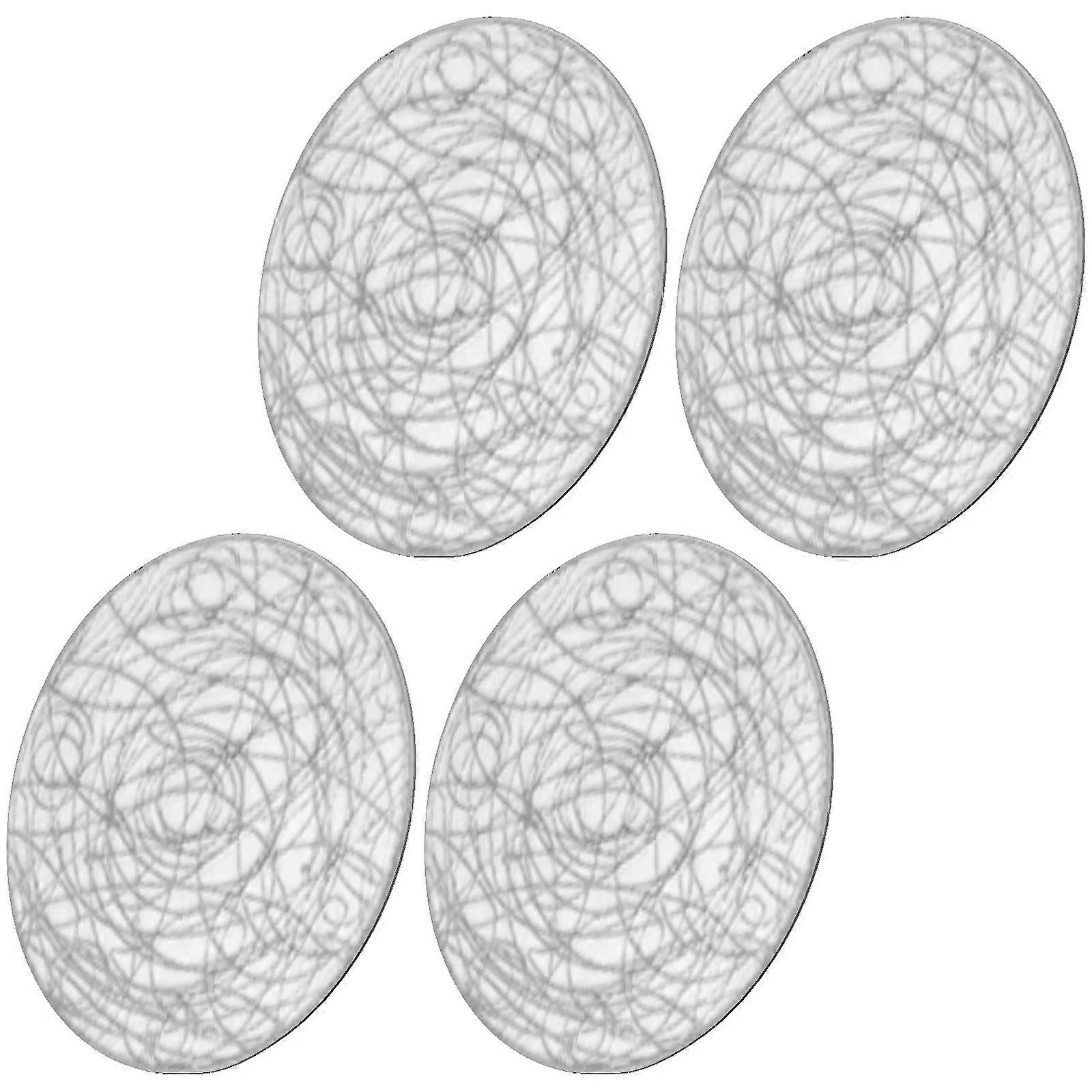 PVC Table Coasters Set of 4 with Metallic Gold Finish Portable Waterproof for Daily Use and Travel  silver